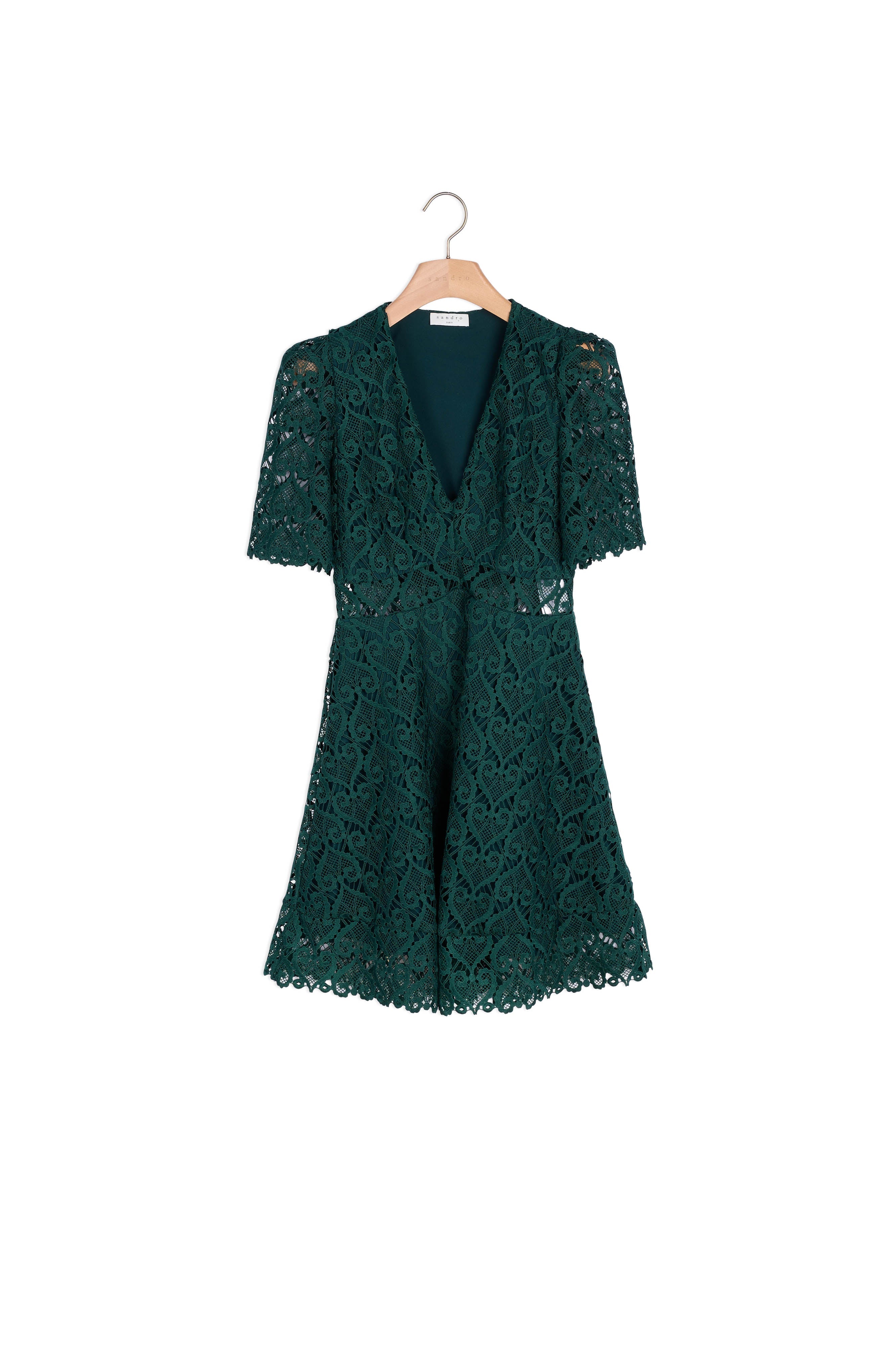 Robe courte décolleté en guipure cœur Sandro seconde main