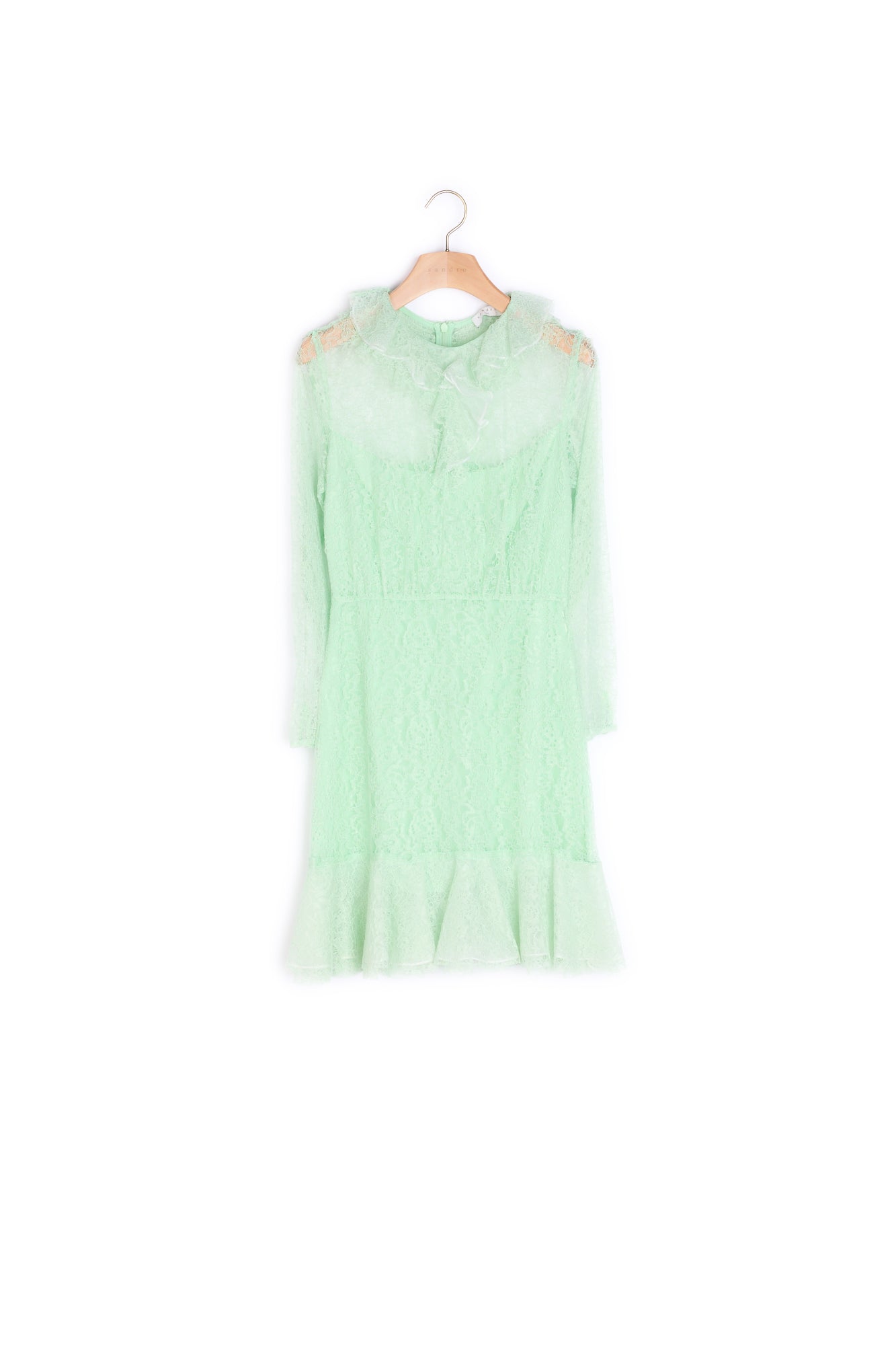 Robe en dentelle et col à volants Sandro seconde main
