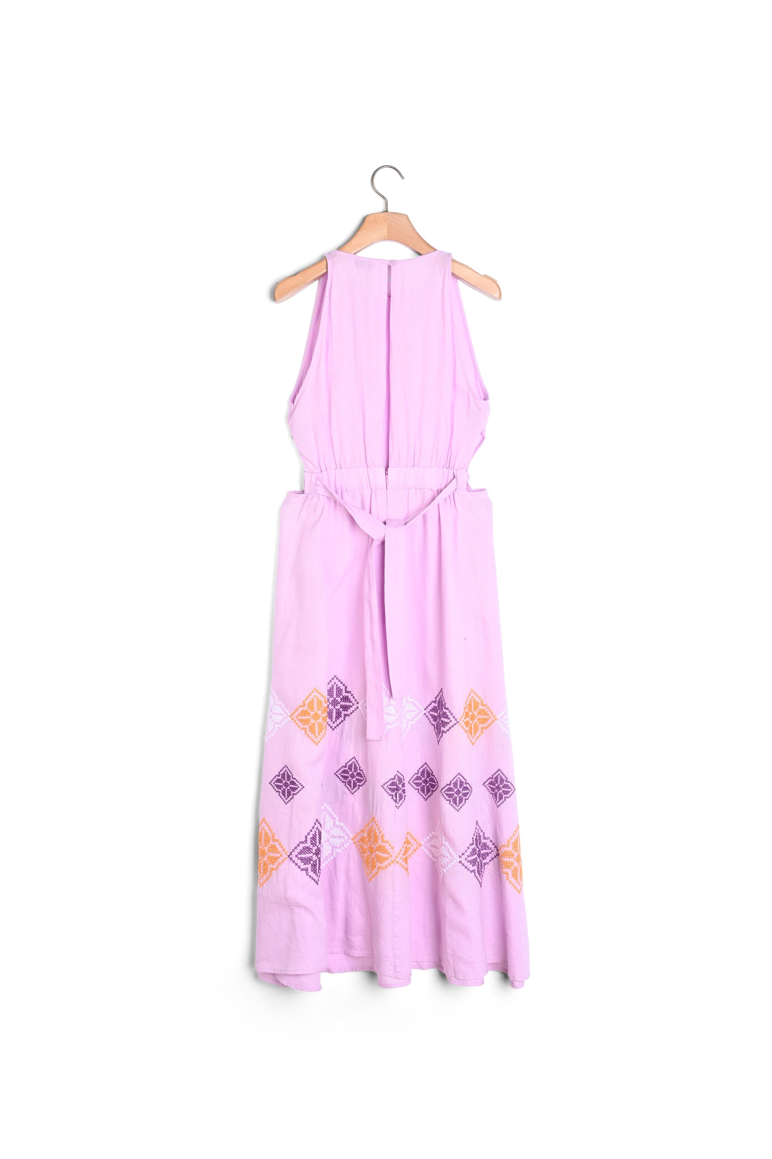 Robe longue en lin brodé Sandro seconde main