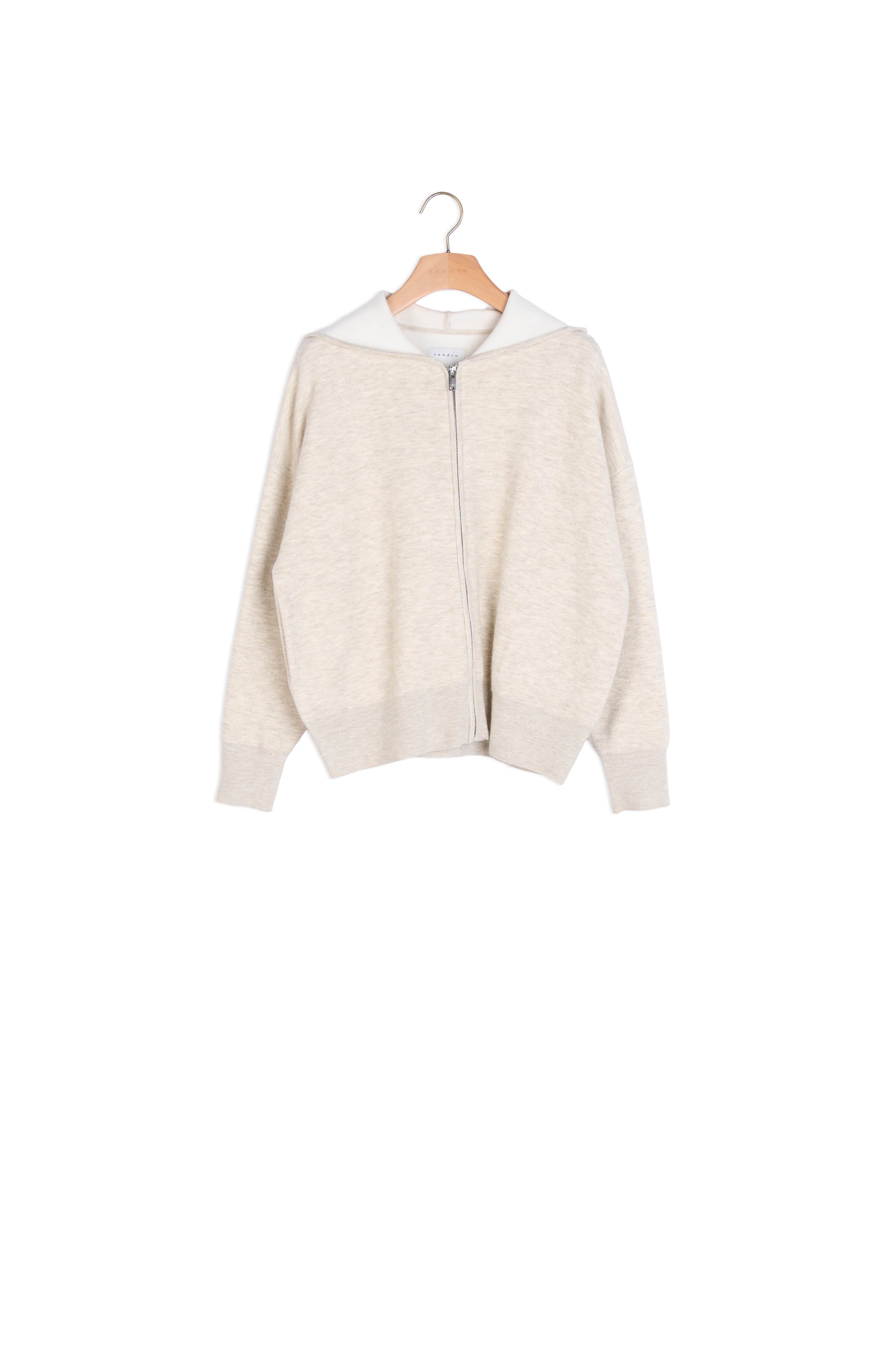 Hoodie zippé avec broderie au dos Sandro seconde main