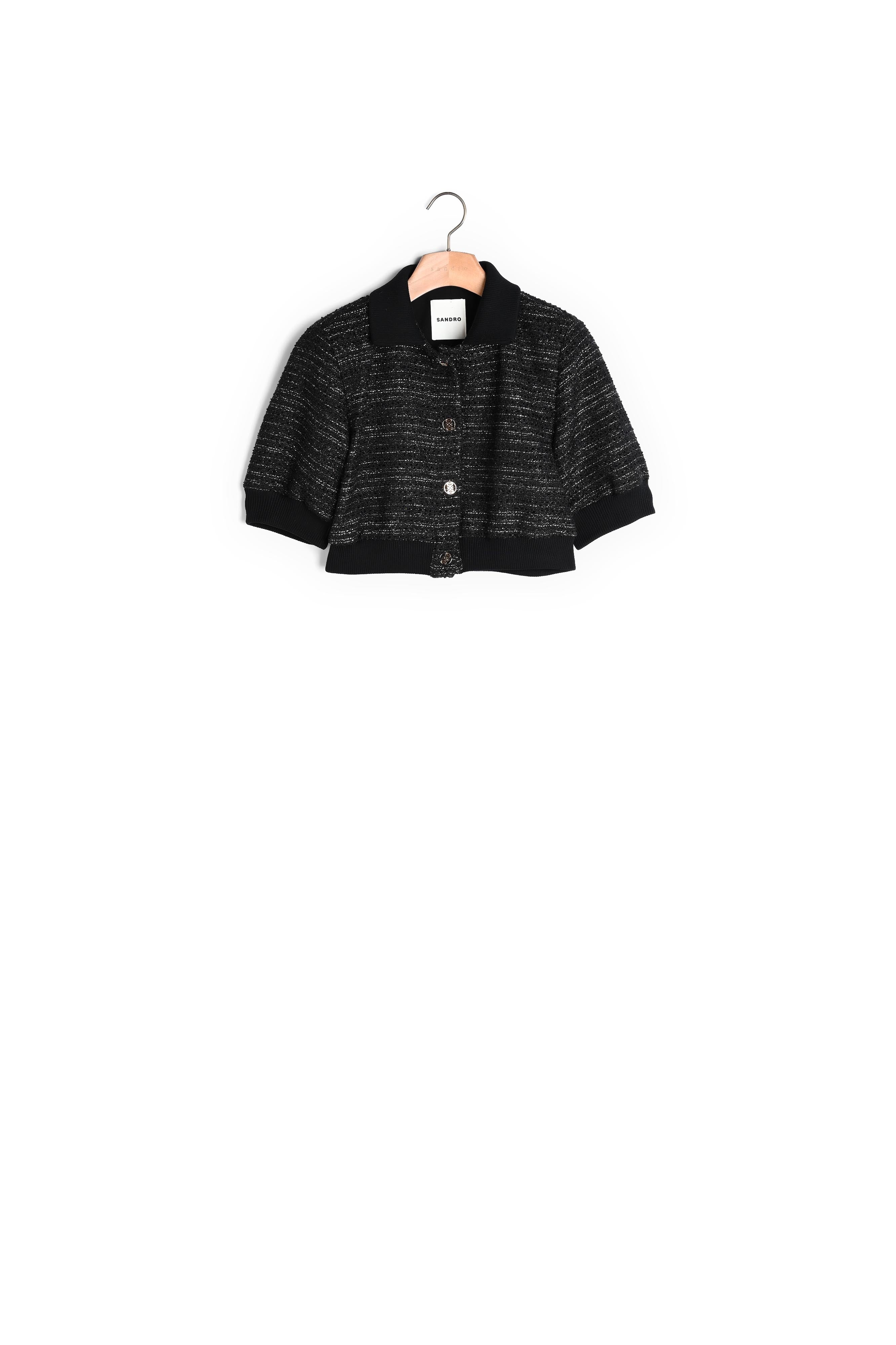 Veste courte en tweed manches courtes Sandro seconde main