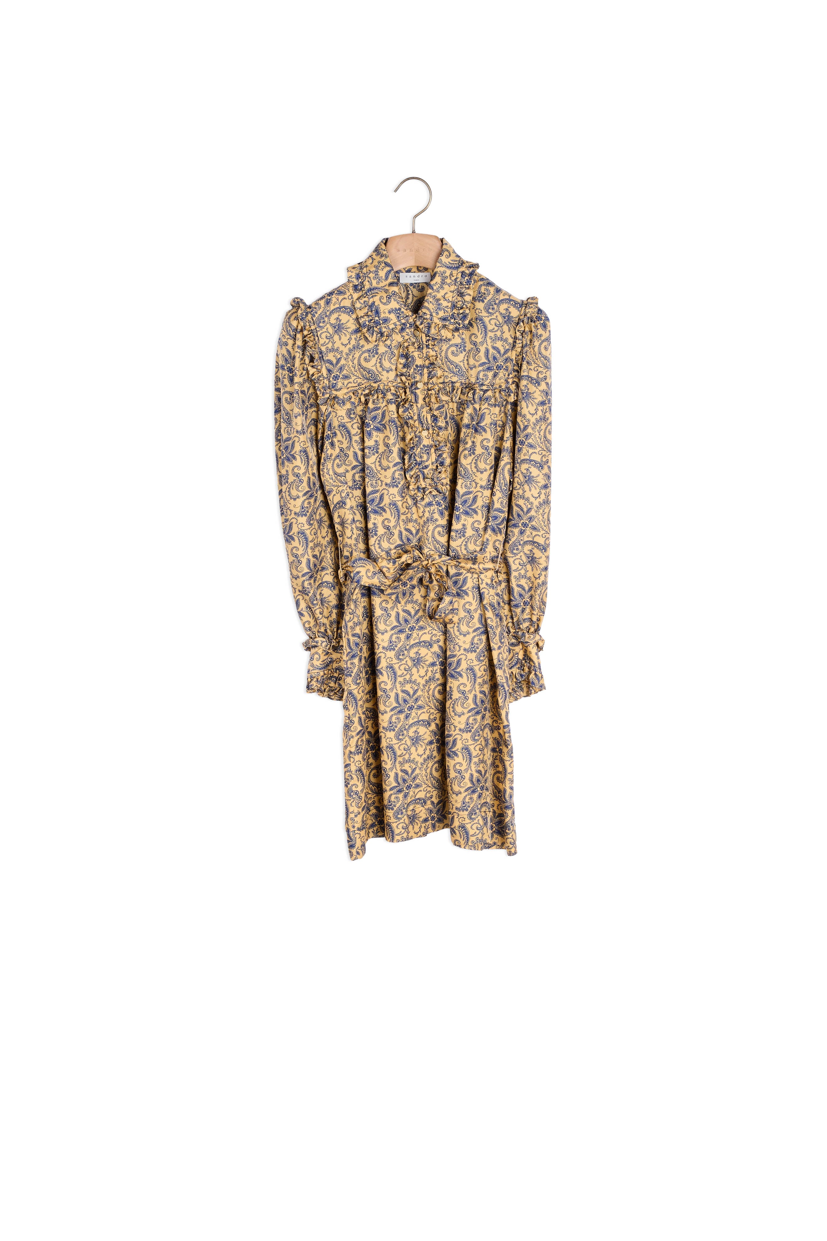 Robe courte imprimée en soie Sandro seconde main