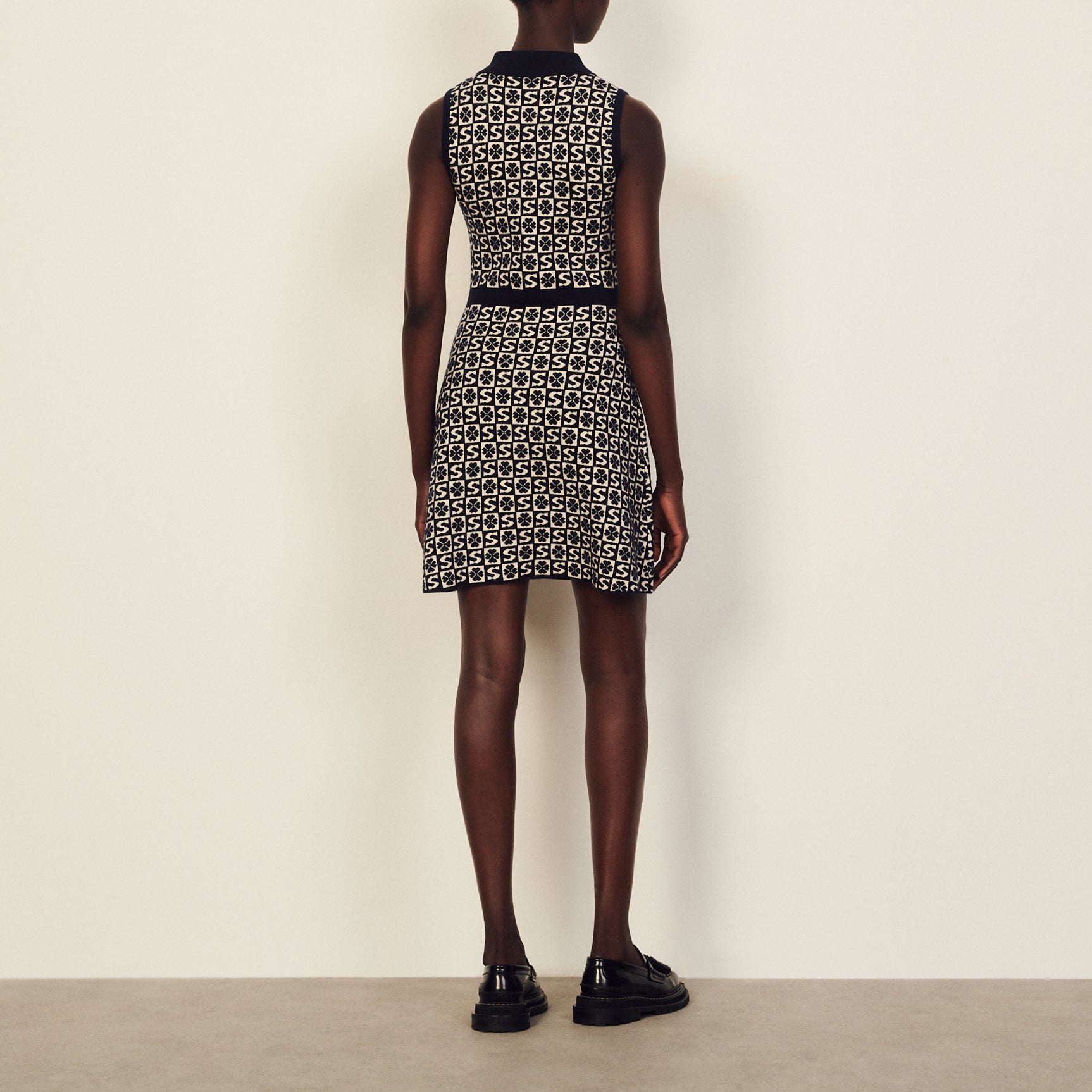 Robe polo sans manches à motif jacquard Sandro seconde main