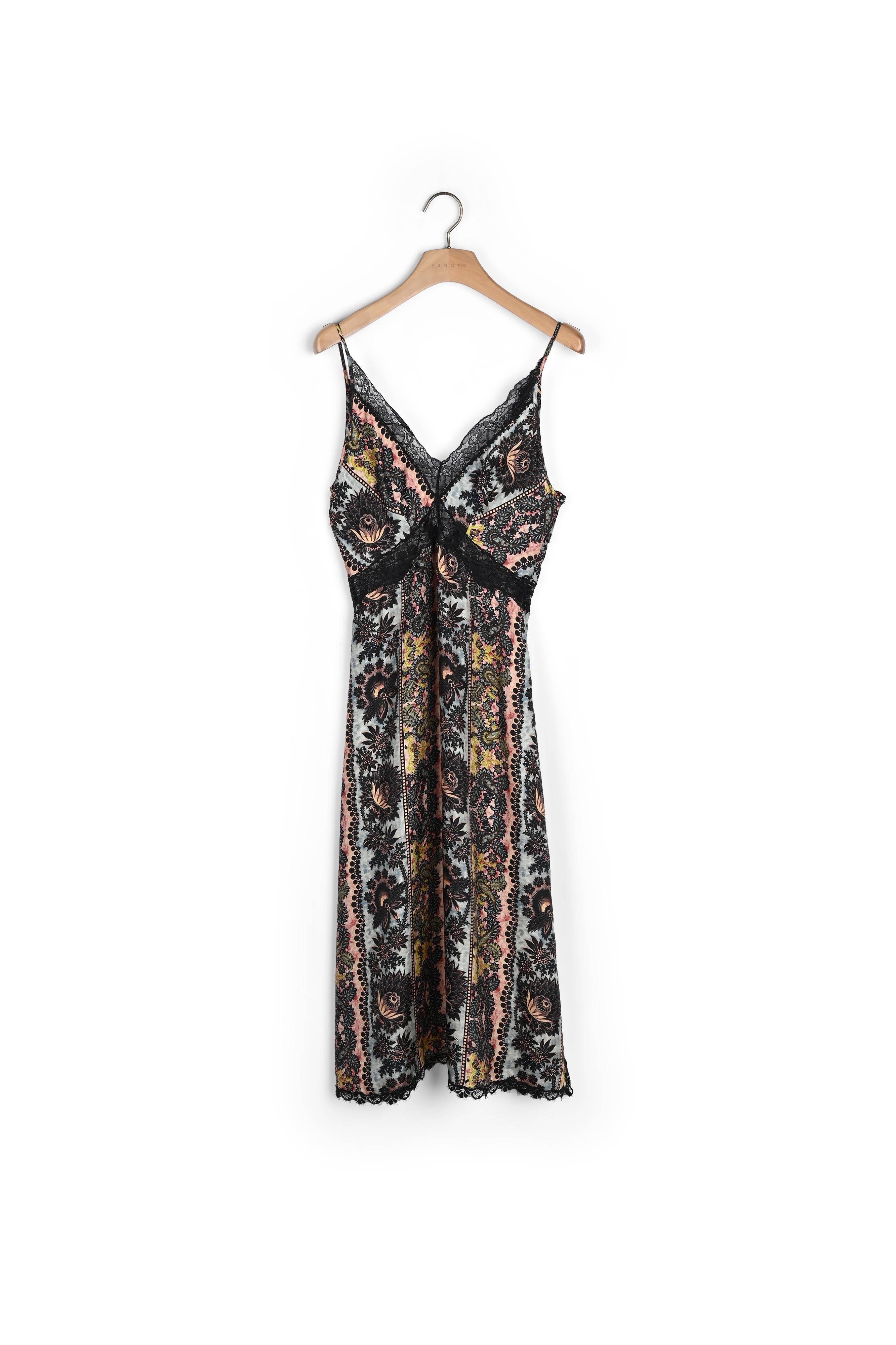 Robe imprimée en soie Sandro seconde main