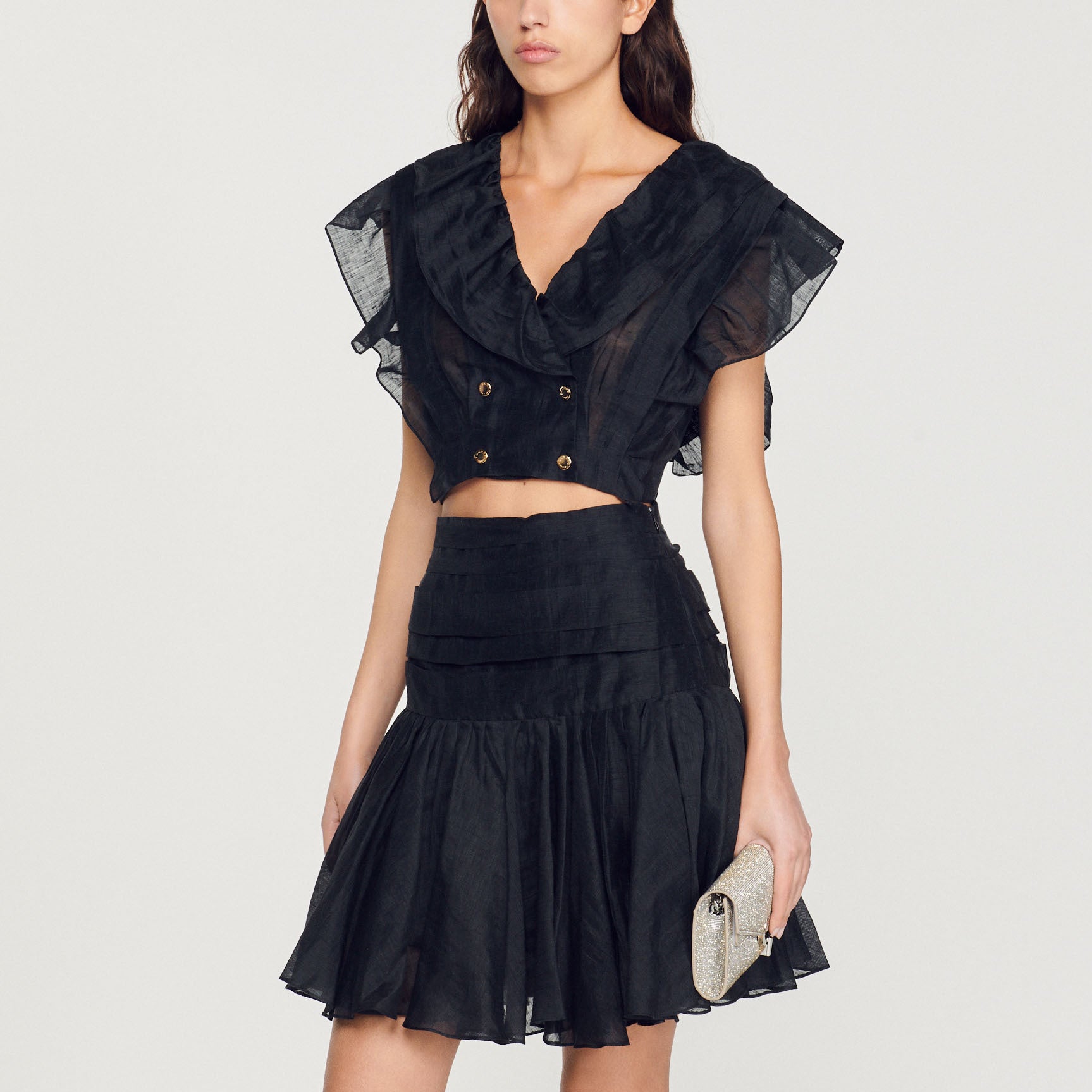 Jupe courte volantée Sandro seconde main