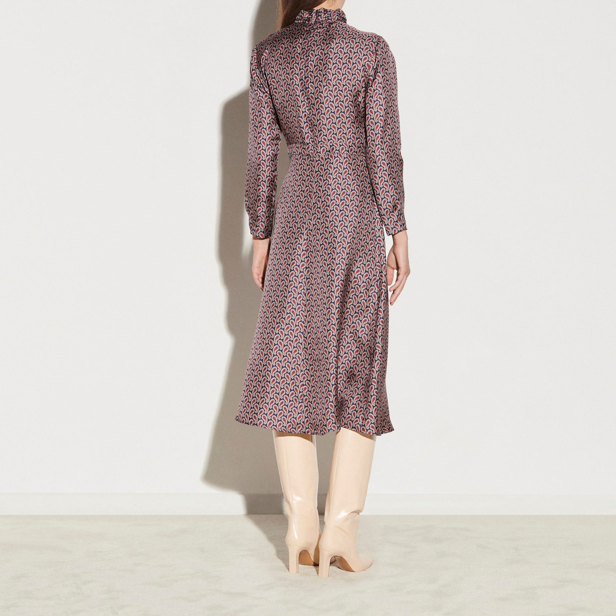 Robe en soie imprimée drapée Sandro seconde main