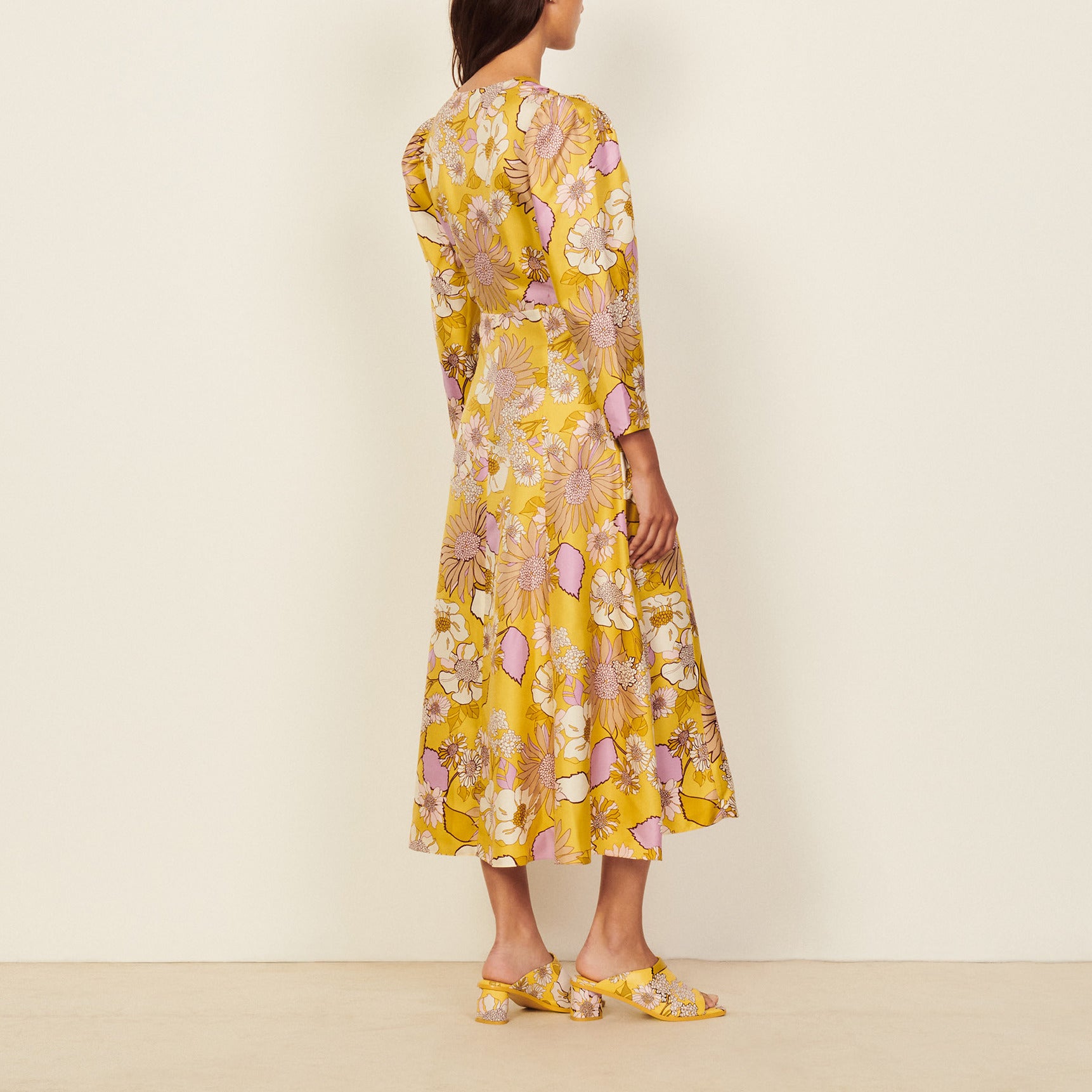 Robe longue imprimée en soie Sandro seconde main