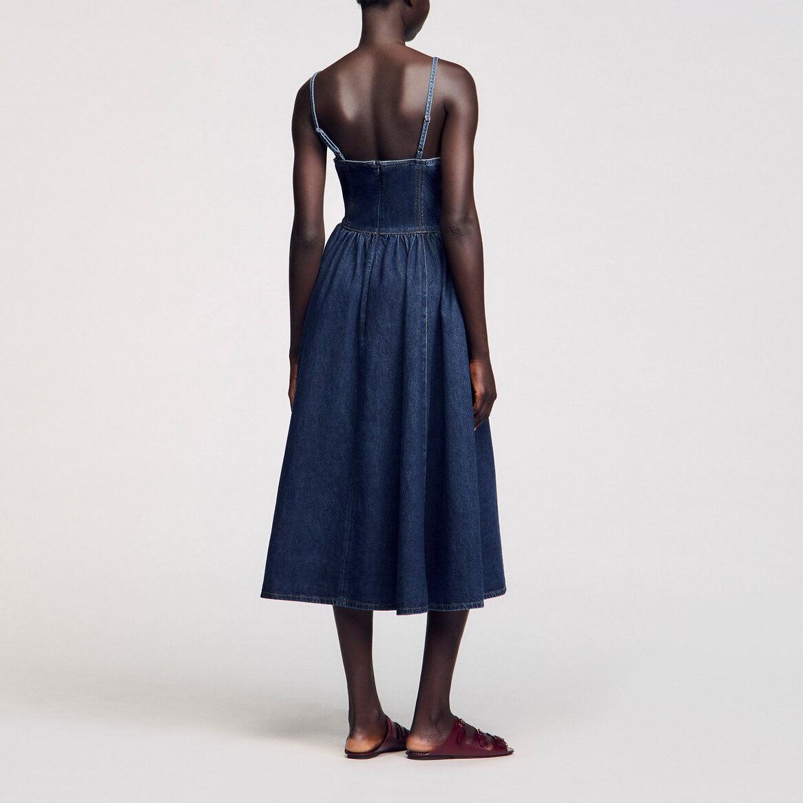 Robe midi en jean Sandro seconde main