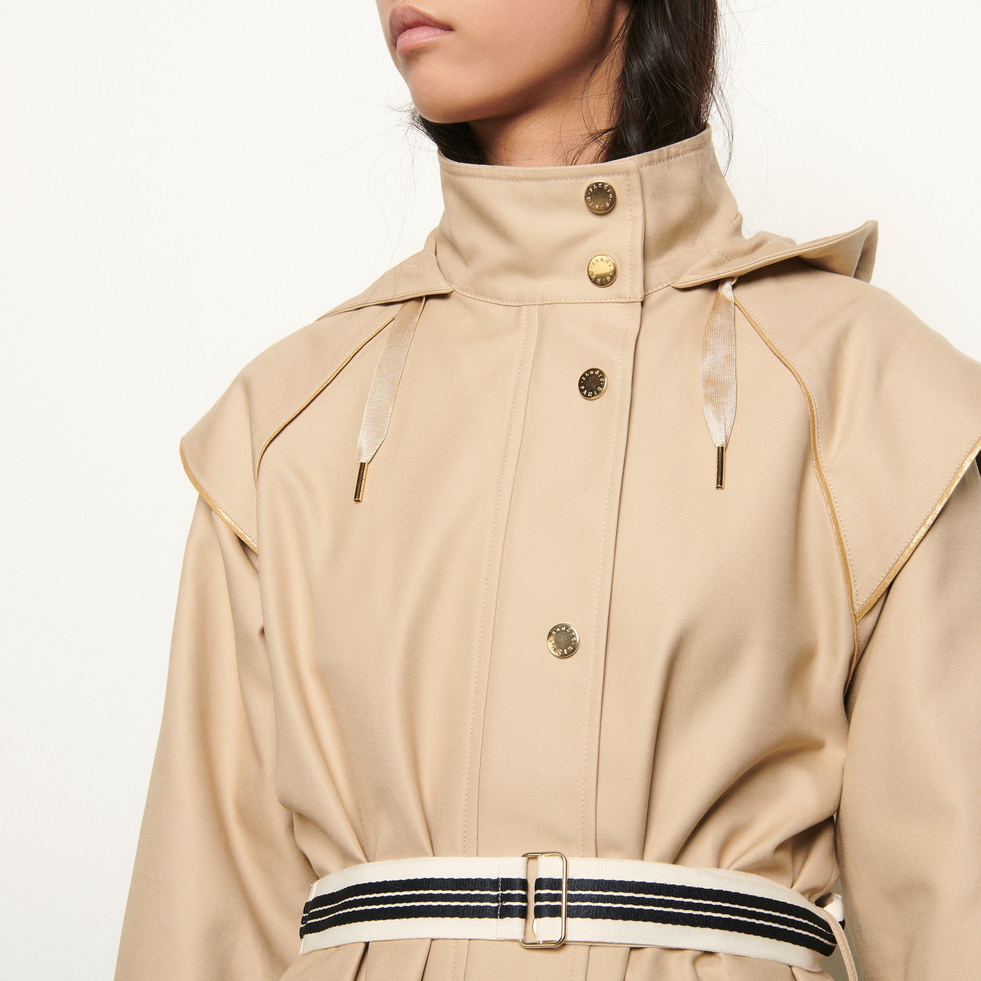 Parka en gabardine de coton Sandro seconde main