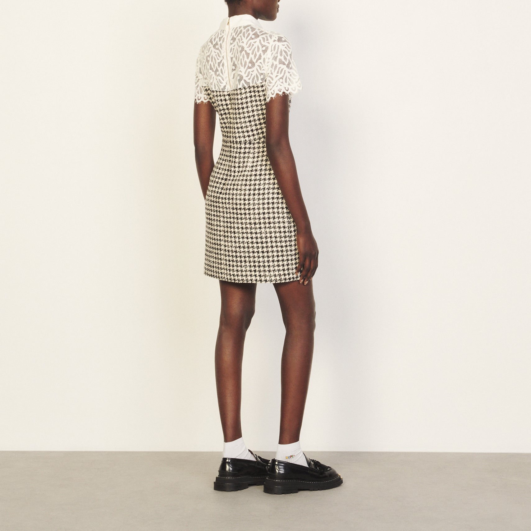 Robe imprimé blanc et noir Sandro seconde main