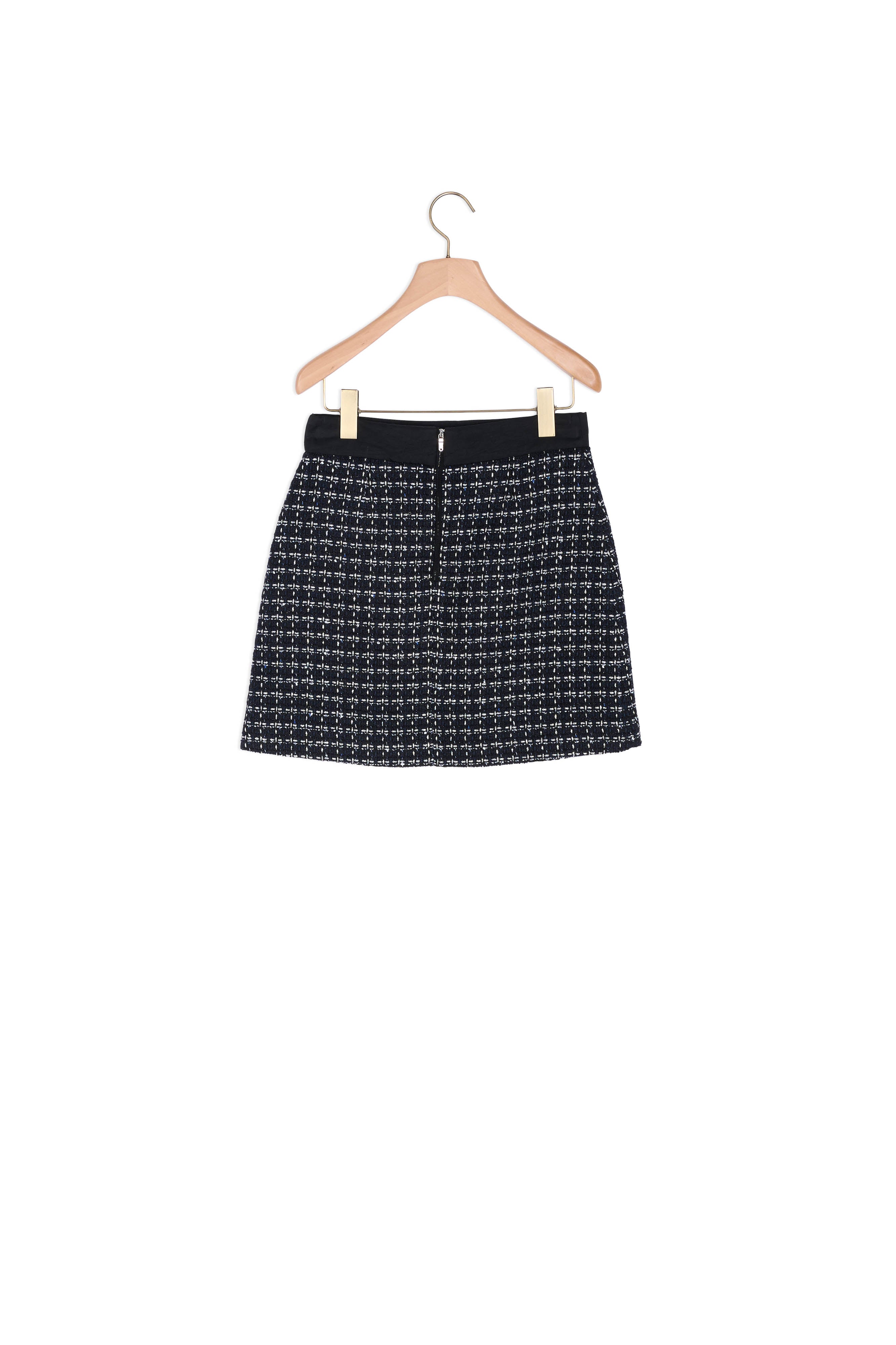 Jupe courte trapèze en tweed Sandro seconde main