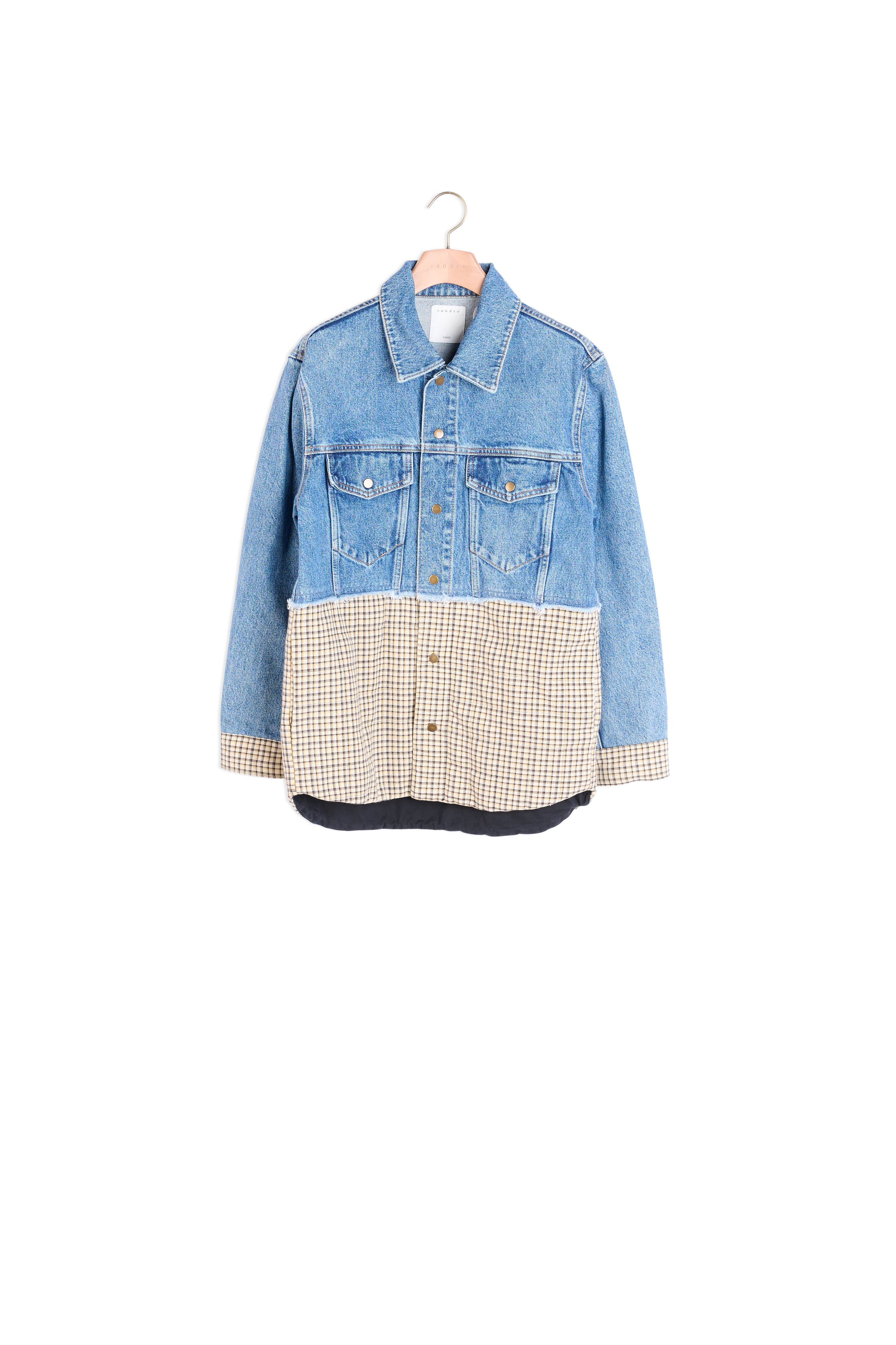 Veste bi-matière Jean et matelassé Sandro seconde main