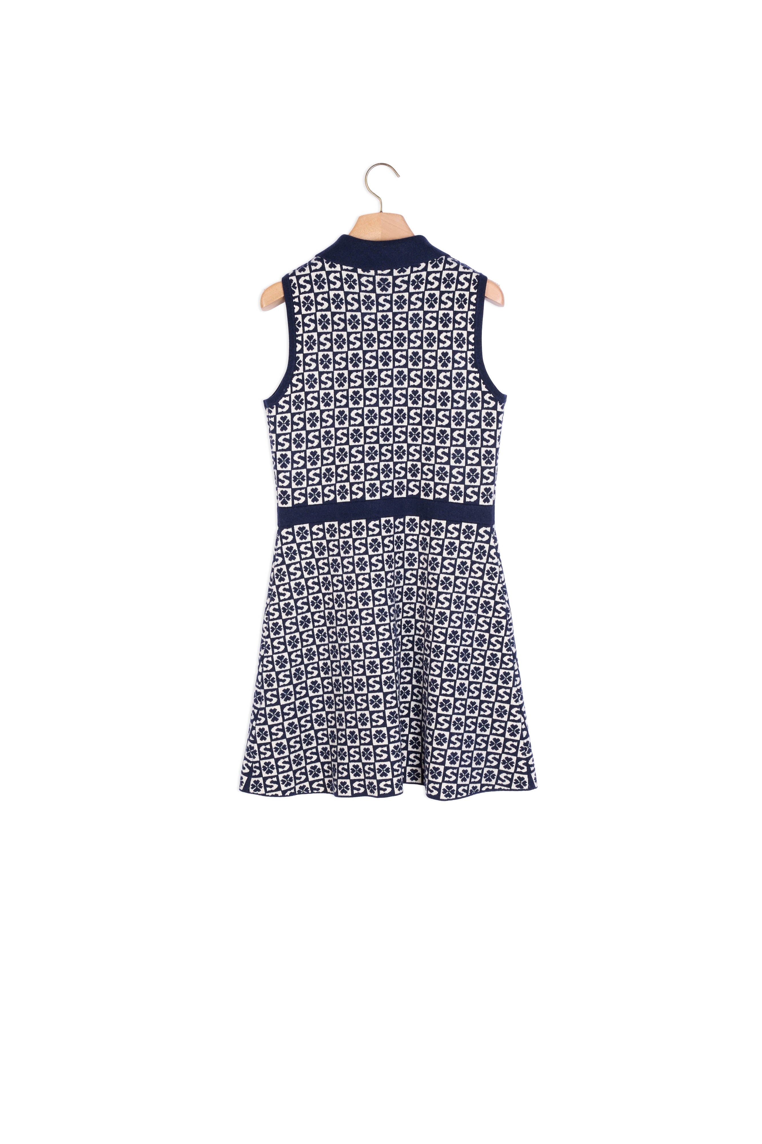 Robe polo sans manches à motif jacquard Sandro seconde main