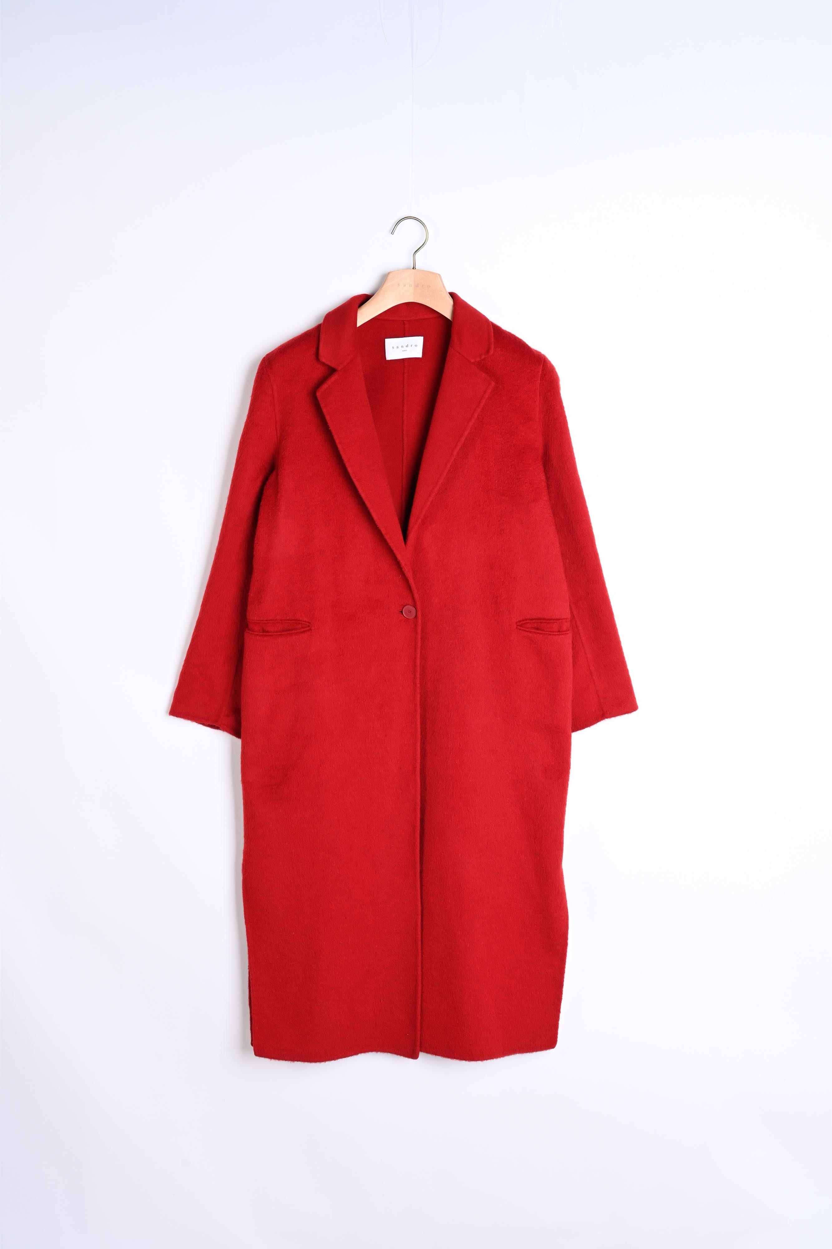 Manteau laine et coton effet feutré Sandro seconde main