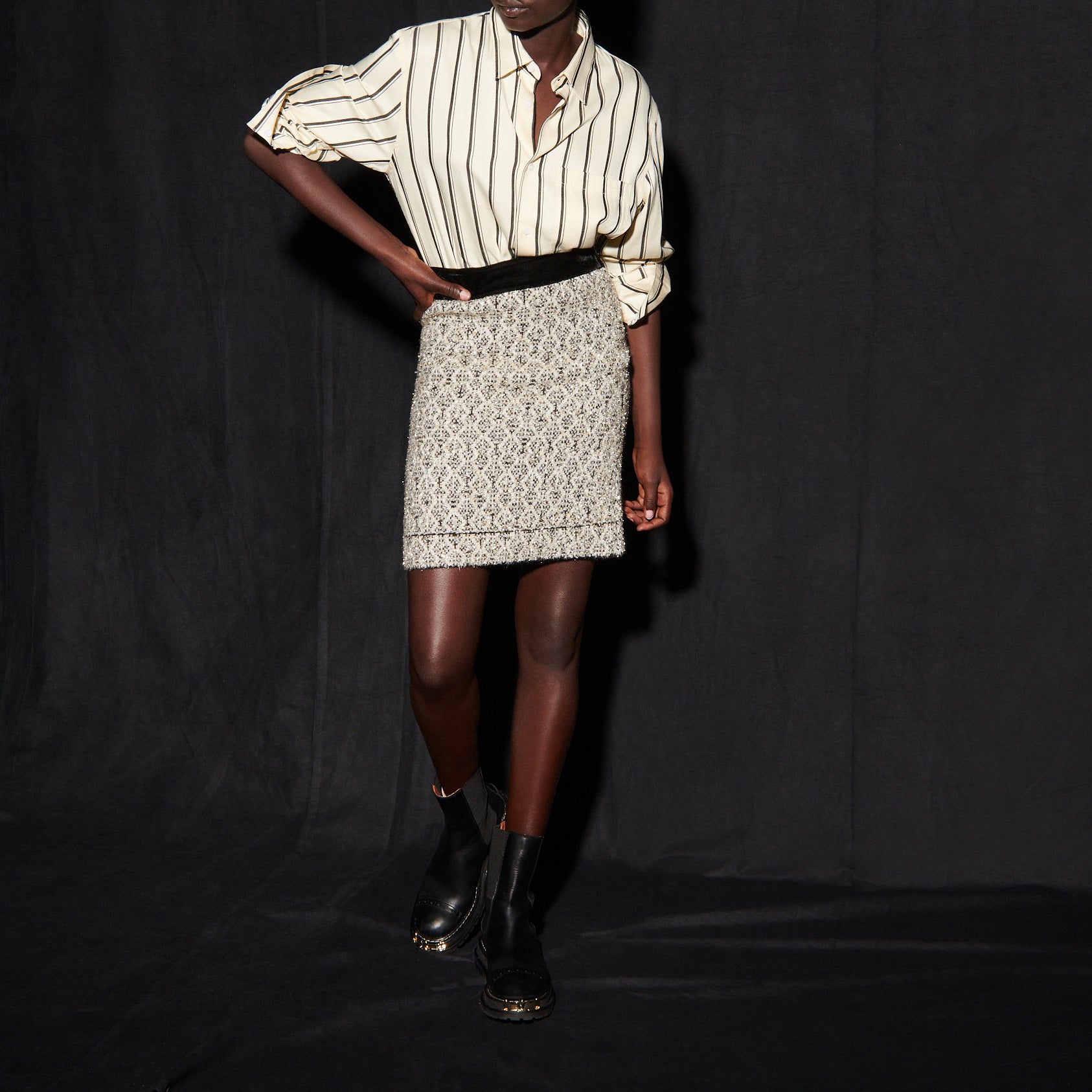 Jupe courte en Maille jacquard Sandro seconde main