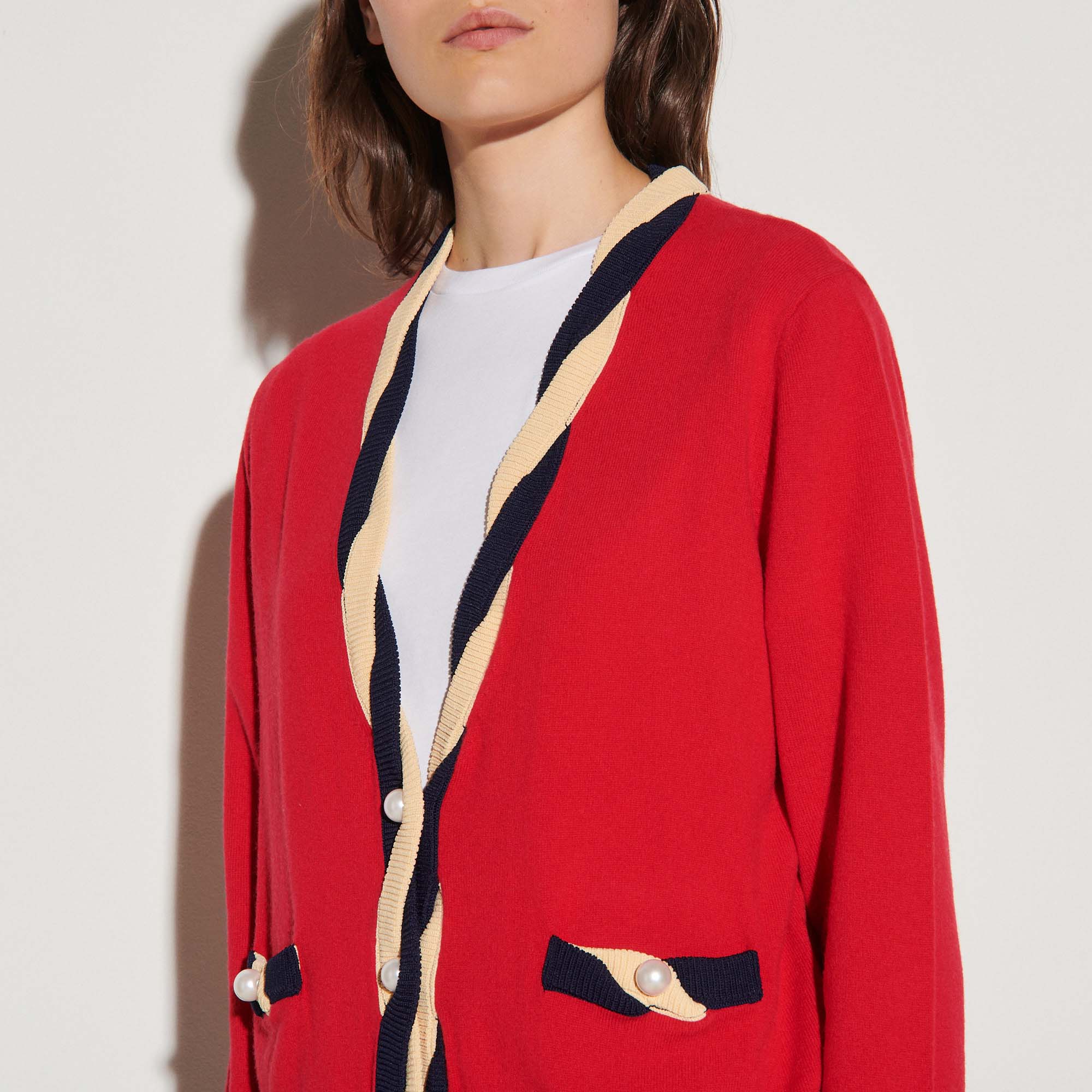 Cardigan court en laine et cachemire Sandro seconde main