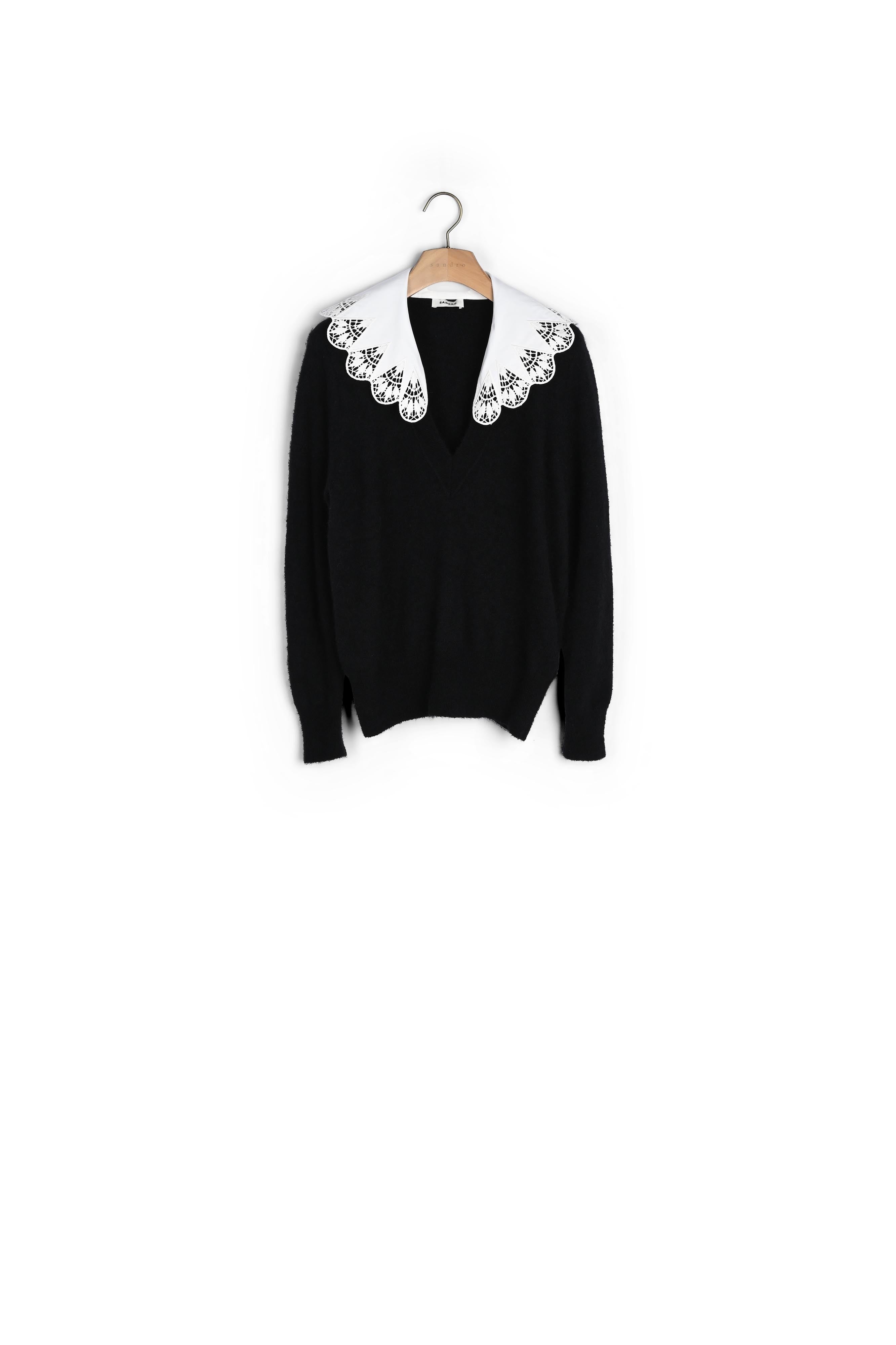 Pull avec col en popeline Sandro seconde main