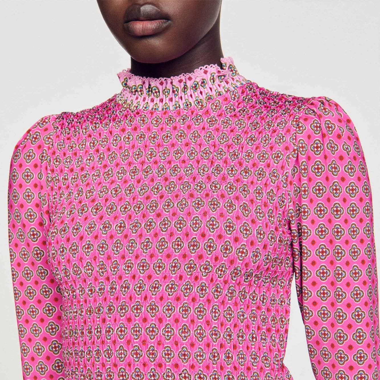 T-shirt smocké imprimé Sandro seconde main