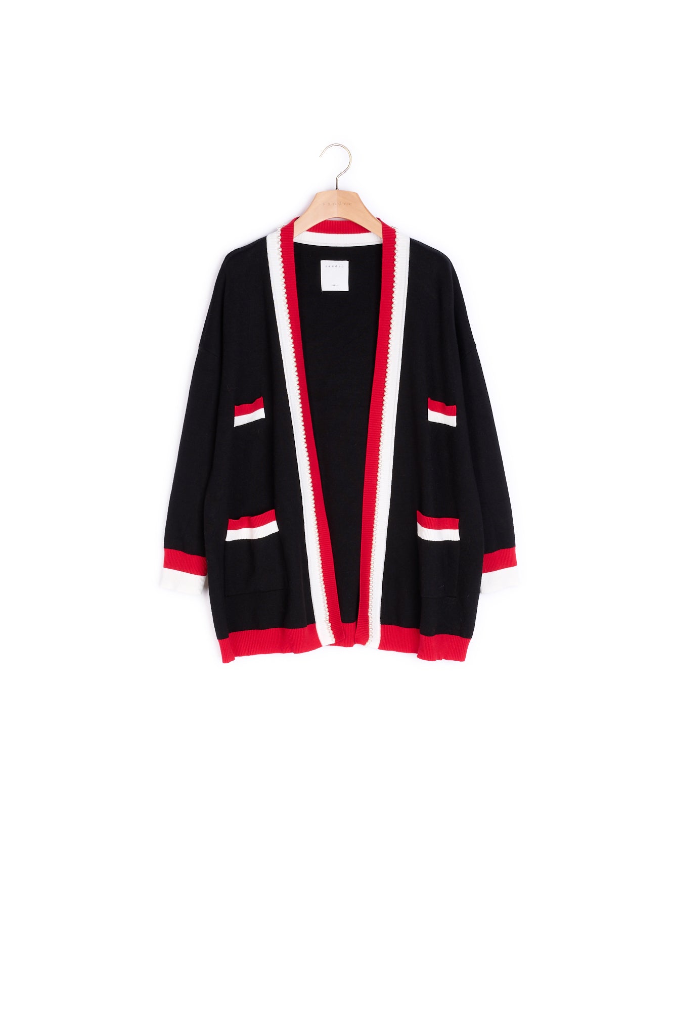 Cardi-coat à rayures contrastantes Sandro seconde main