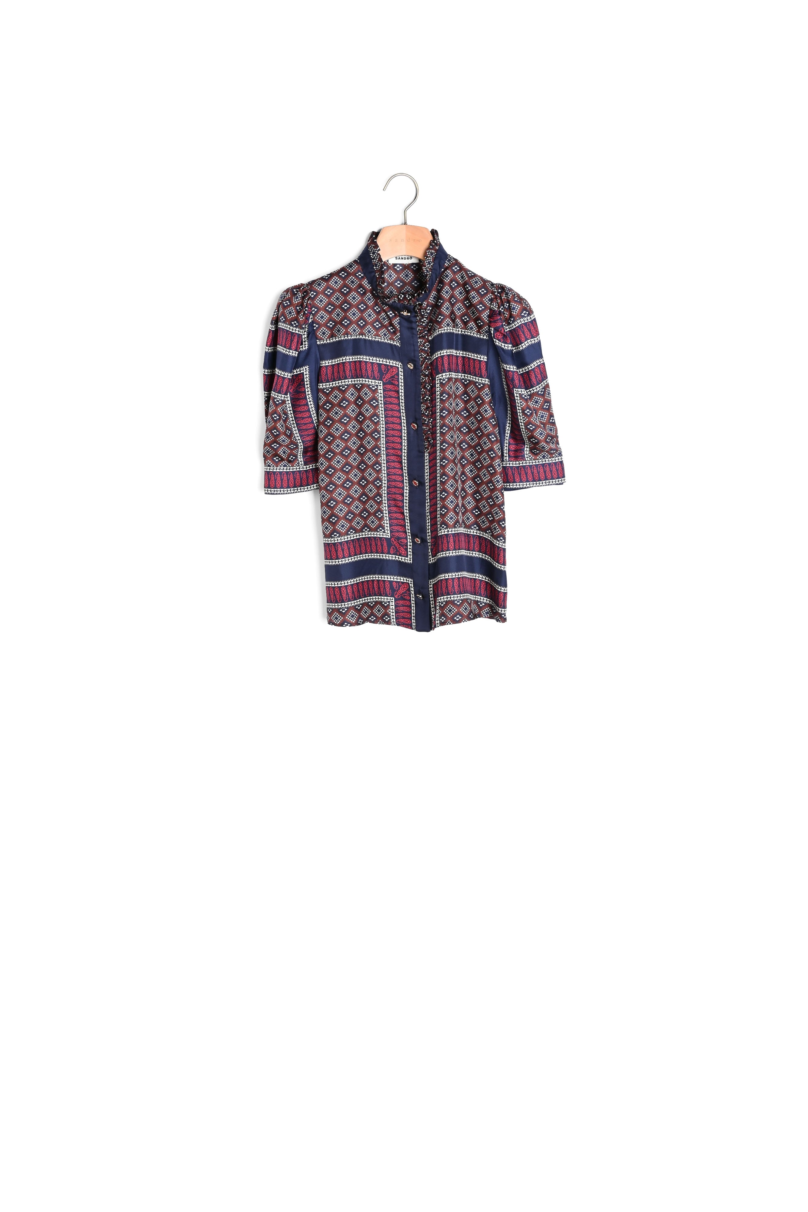 Chemise imprimée en soie Sandro seconde main