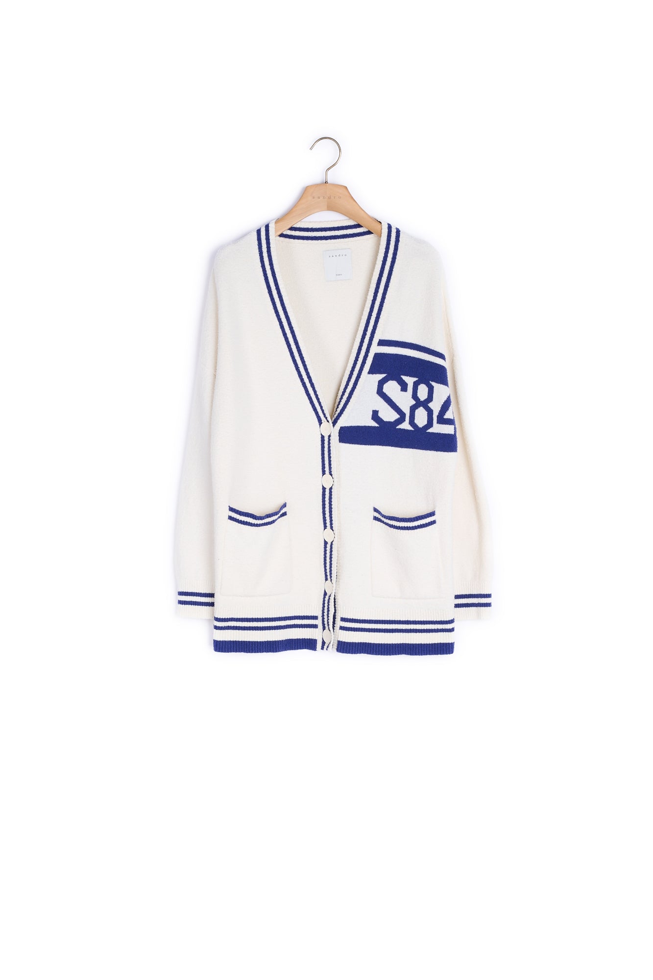 Cardigan over size à rayures Sandro seconde main