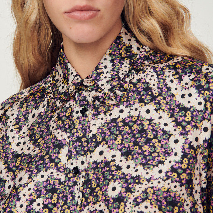 Chemise en soie imprimé fleurs Sandro seconde main