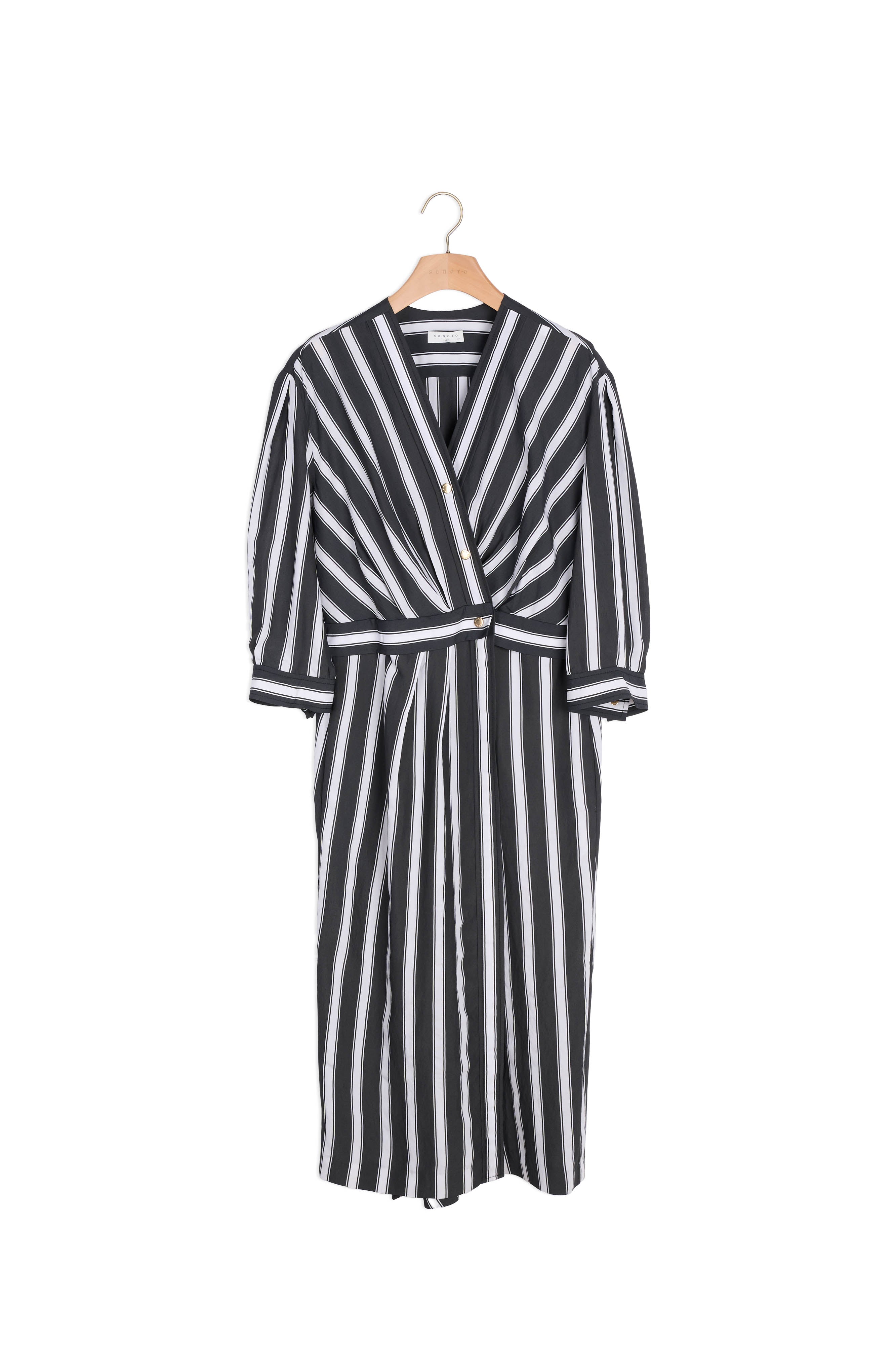 Robe midi à rayures contrastées Sandro seconde main