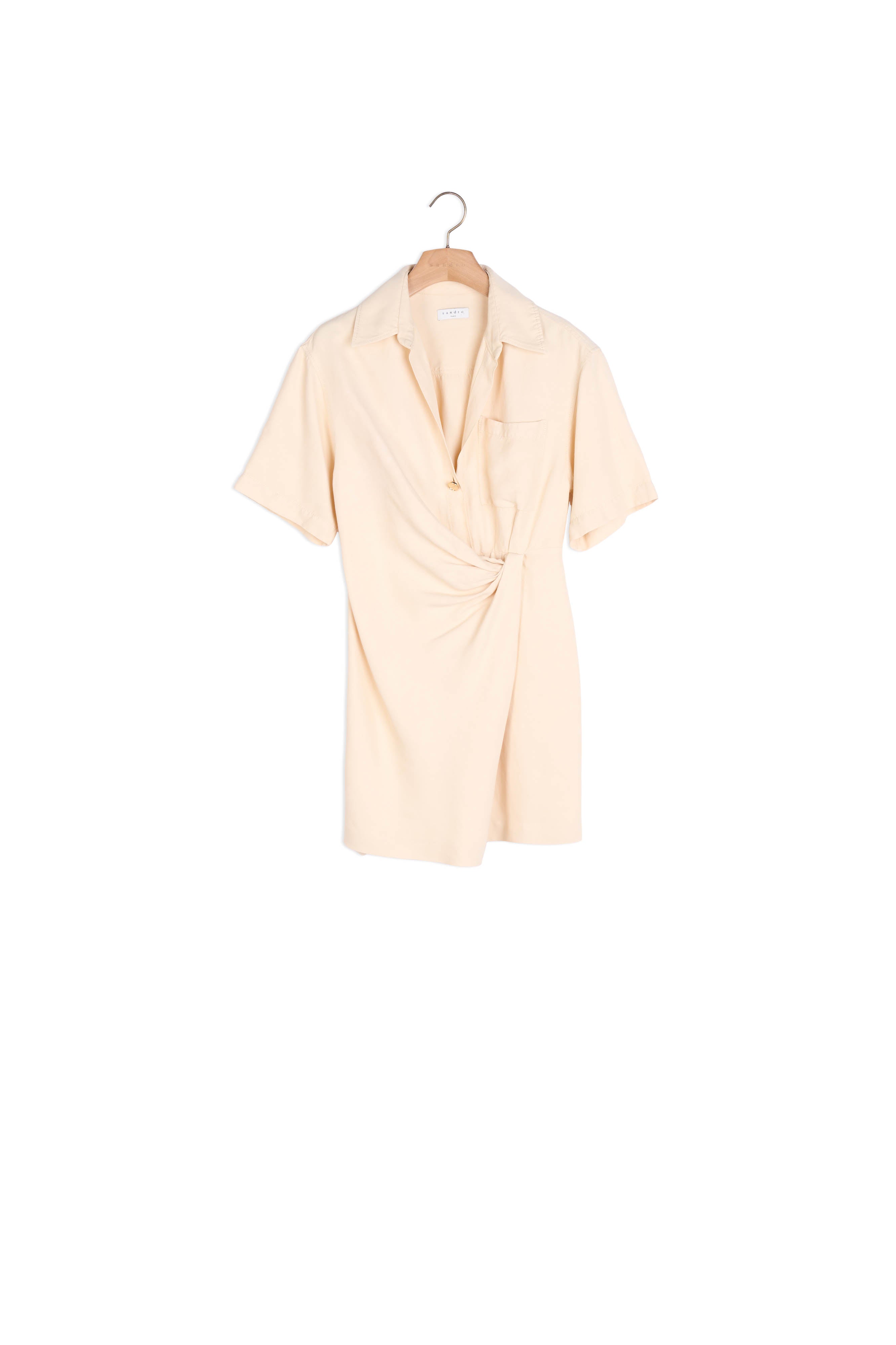 Robe courte drapée à manches courtes Sandro seconde main