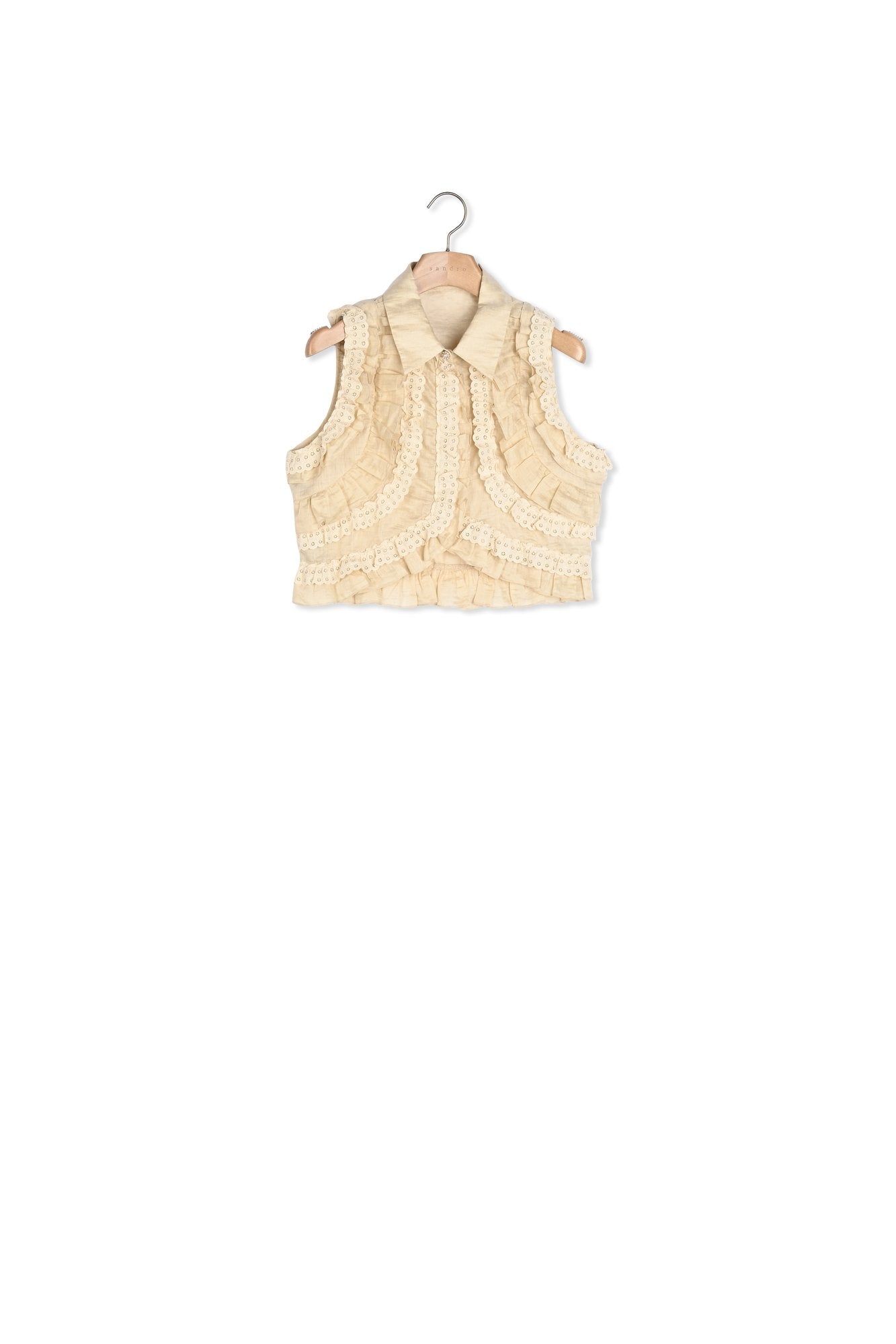 Chemise courte à volants Sandro seconde main