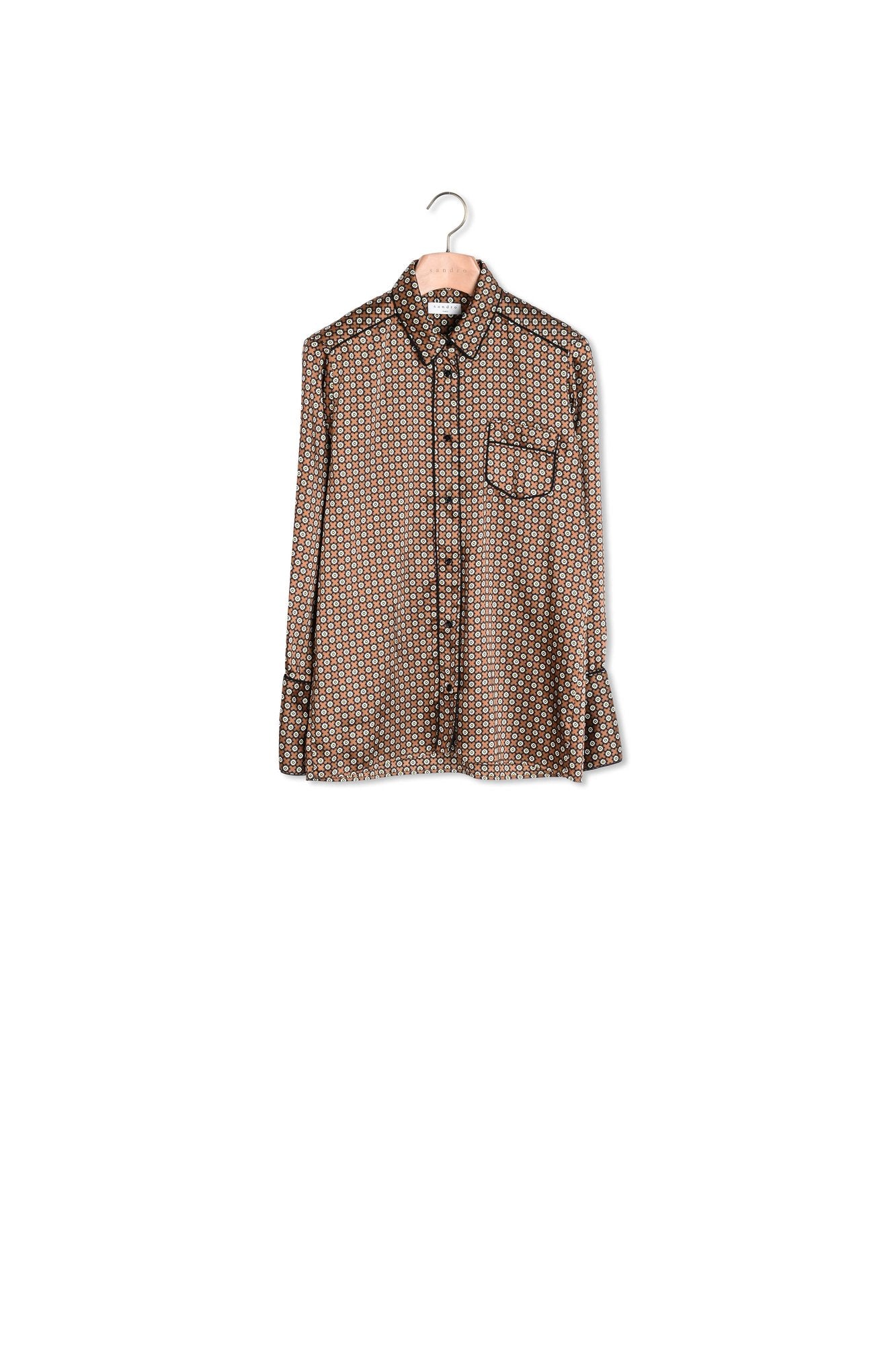 Chemise imprimé marron et noir Sandro seconde main