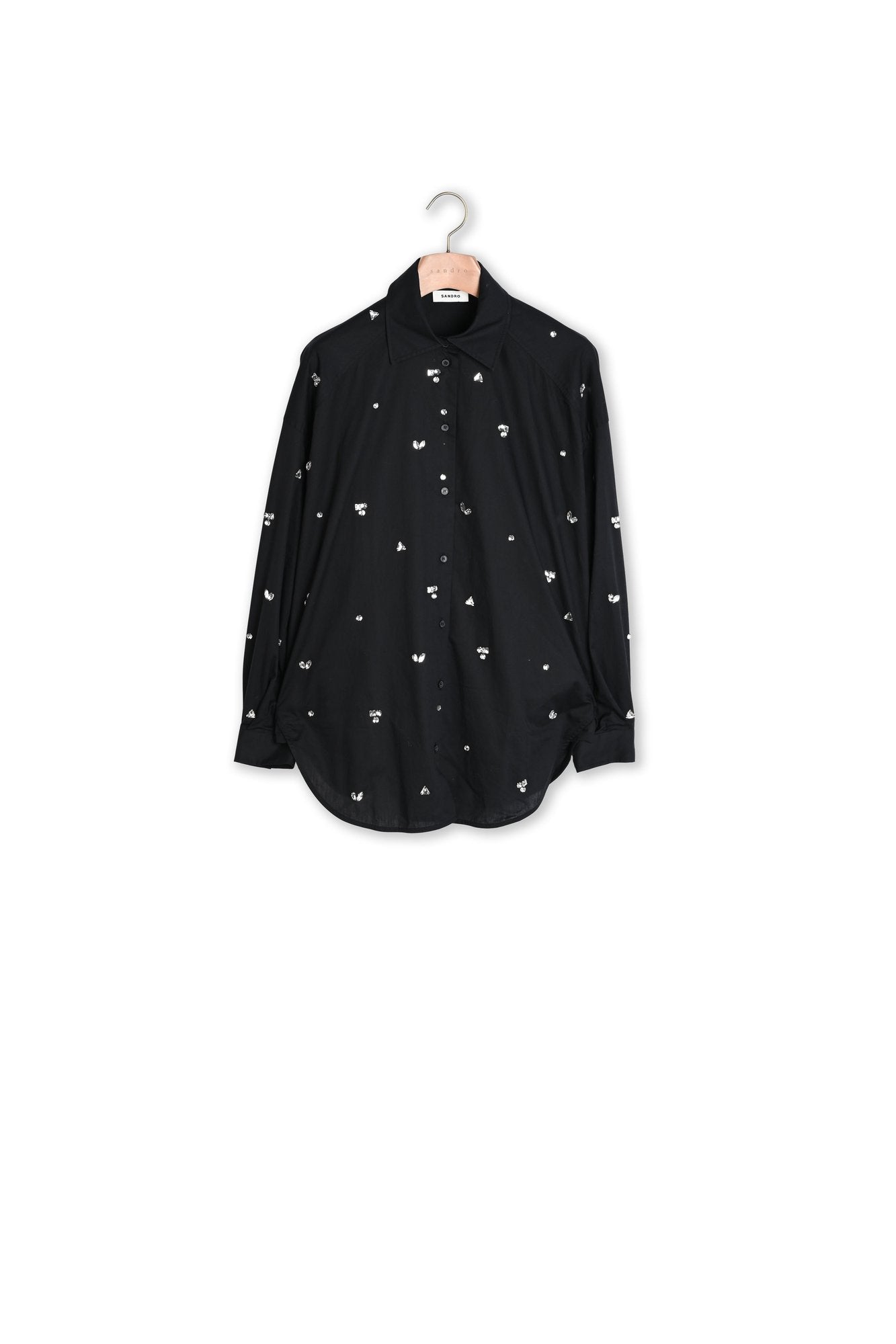 Chemise ornée de strass brodés à la main Sandro seconde main