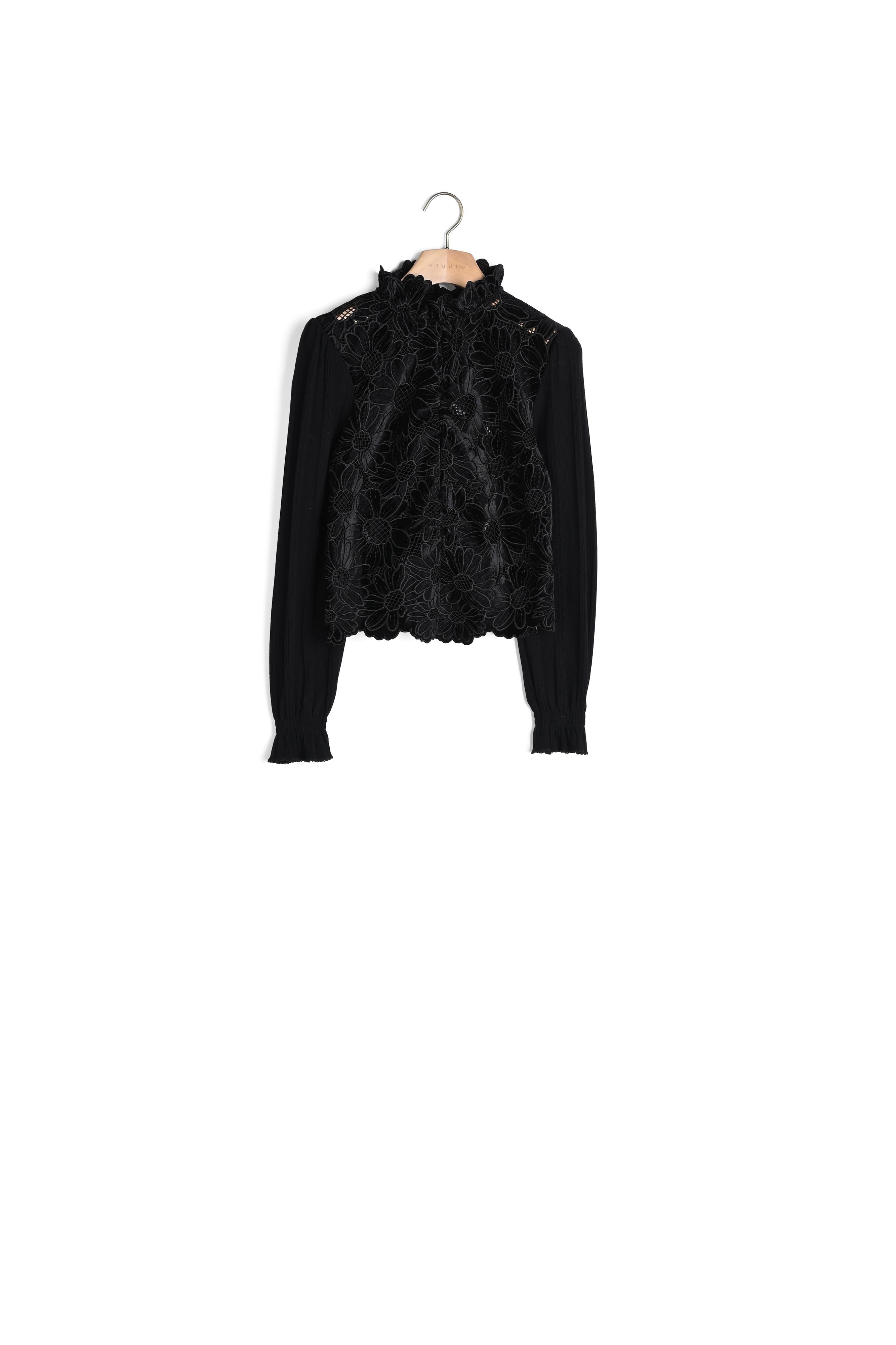 Top en guipure fleurie Sandro seconde main