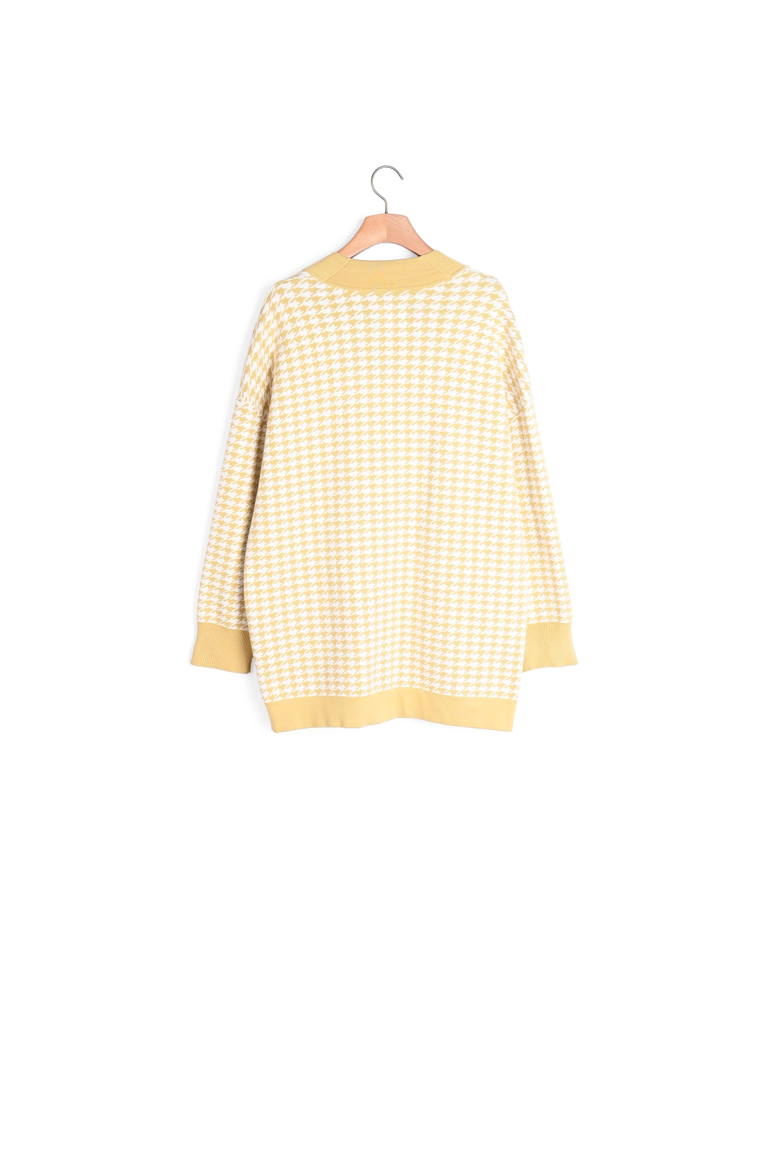 Cardi-coat à motifs pied de coq Sandro seconde main