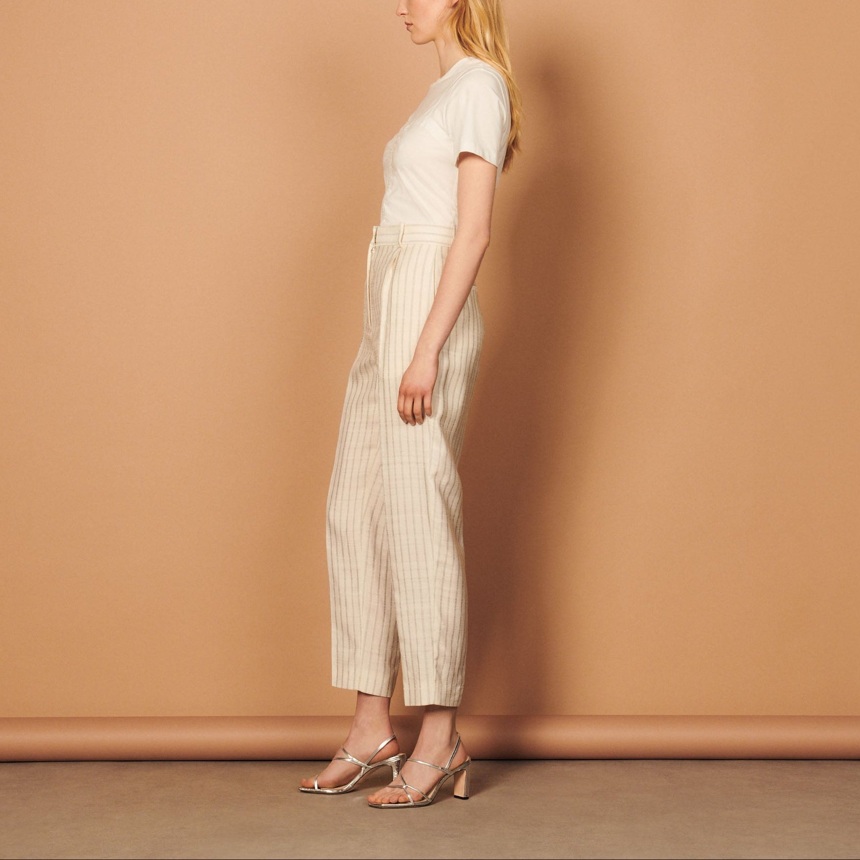 Pantalon droit à rayures Sandro seconde main