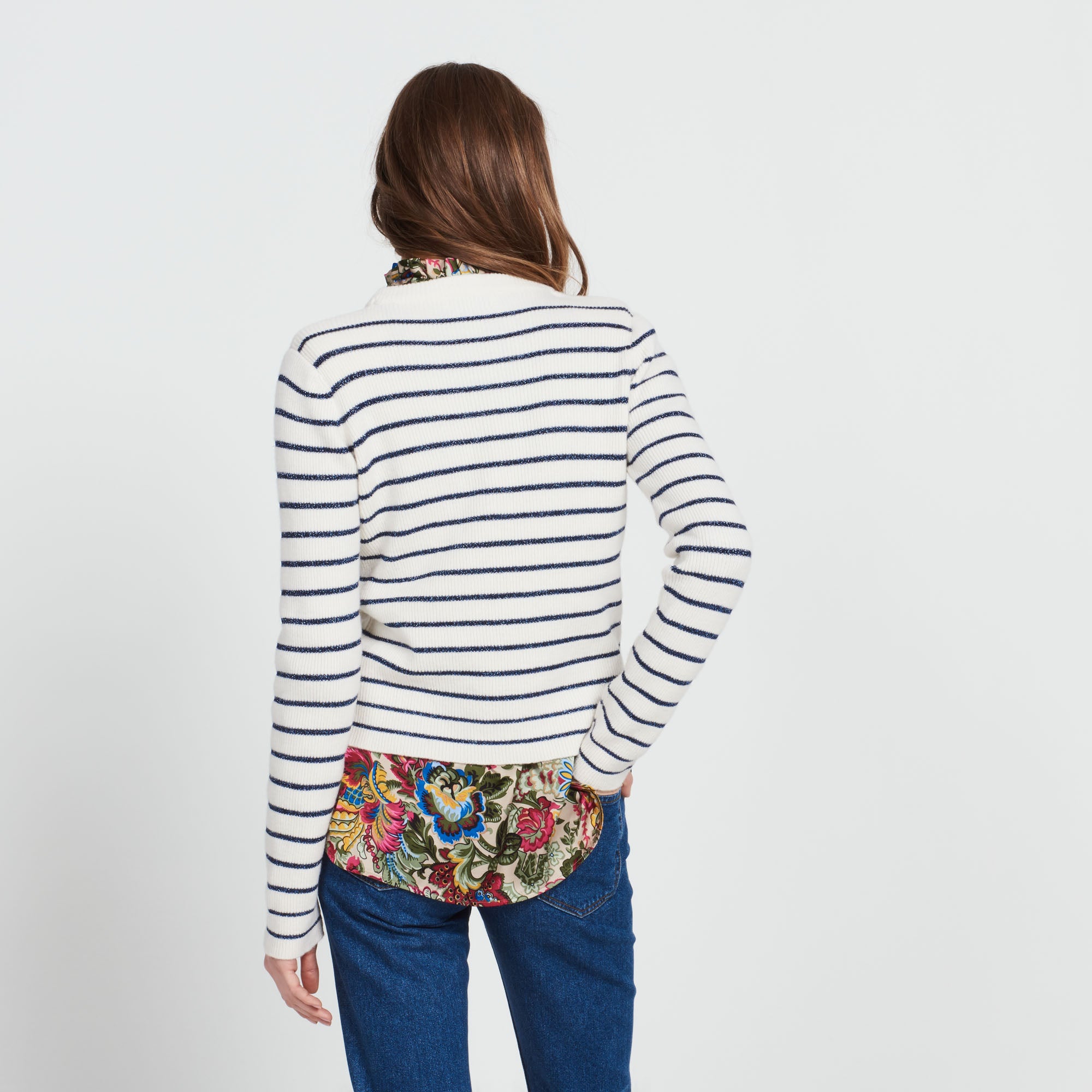 Pull inspiration marinière avec lurex Sandro seconde main