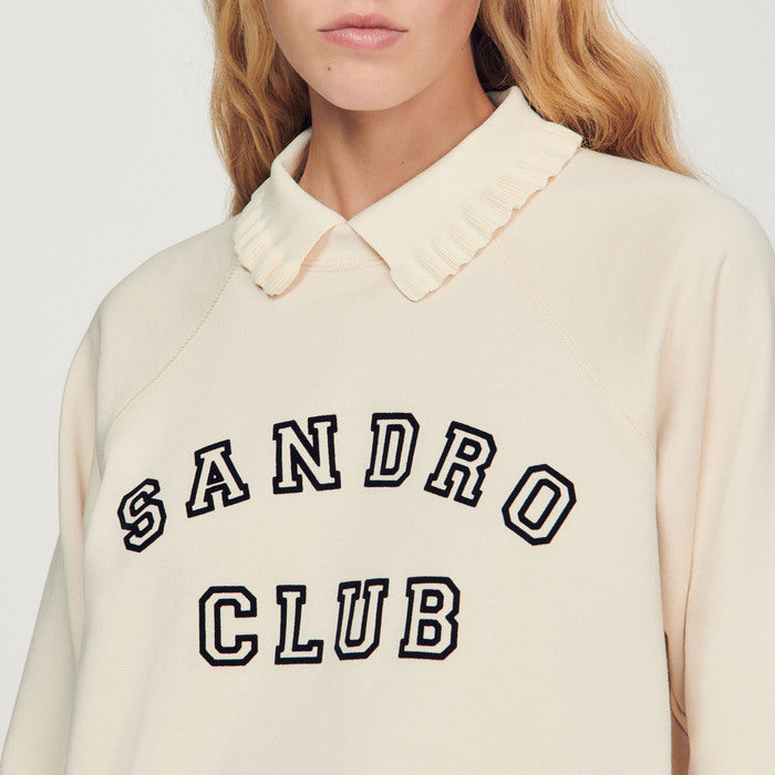 Sweat oversize à col Chemise Sandro seconde main