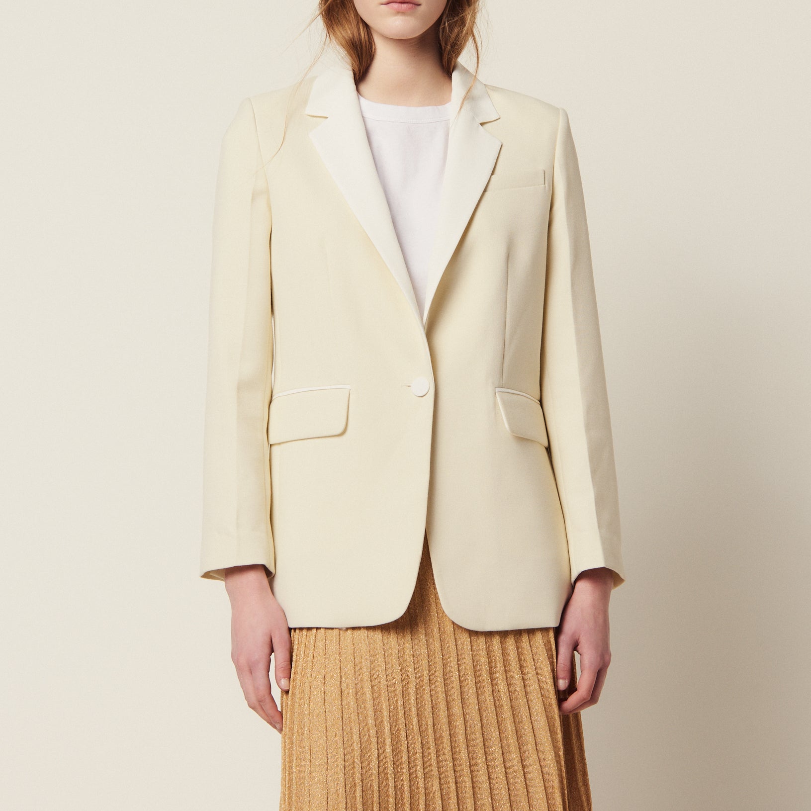 Veste de tailleur à col contrasté Sandro seconde main