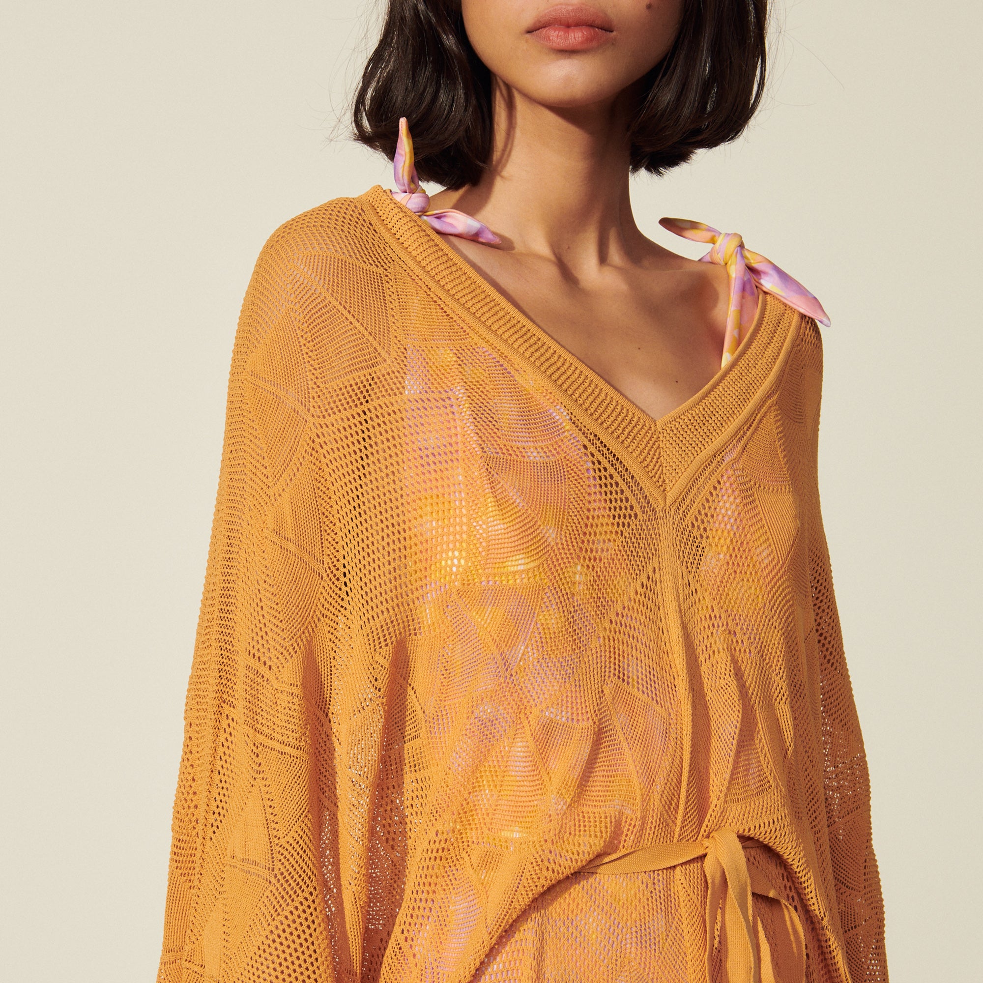 Robe longue esprit poncho en Maille Sandro seconde main