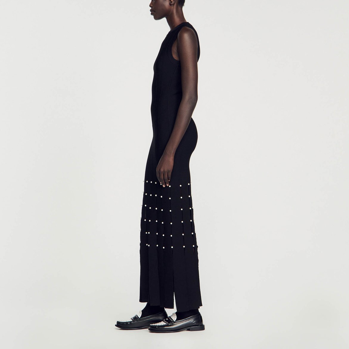 Robe longue à franges Sandro seconde main