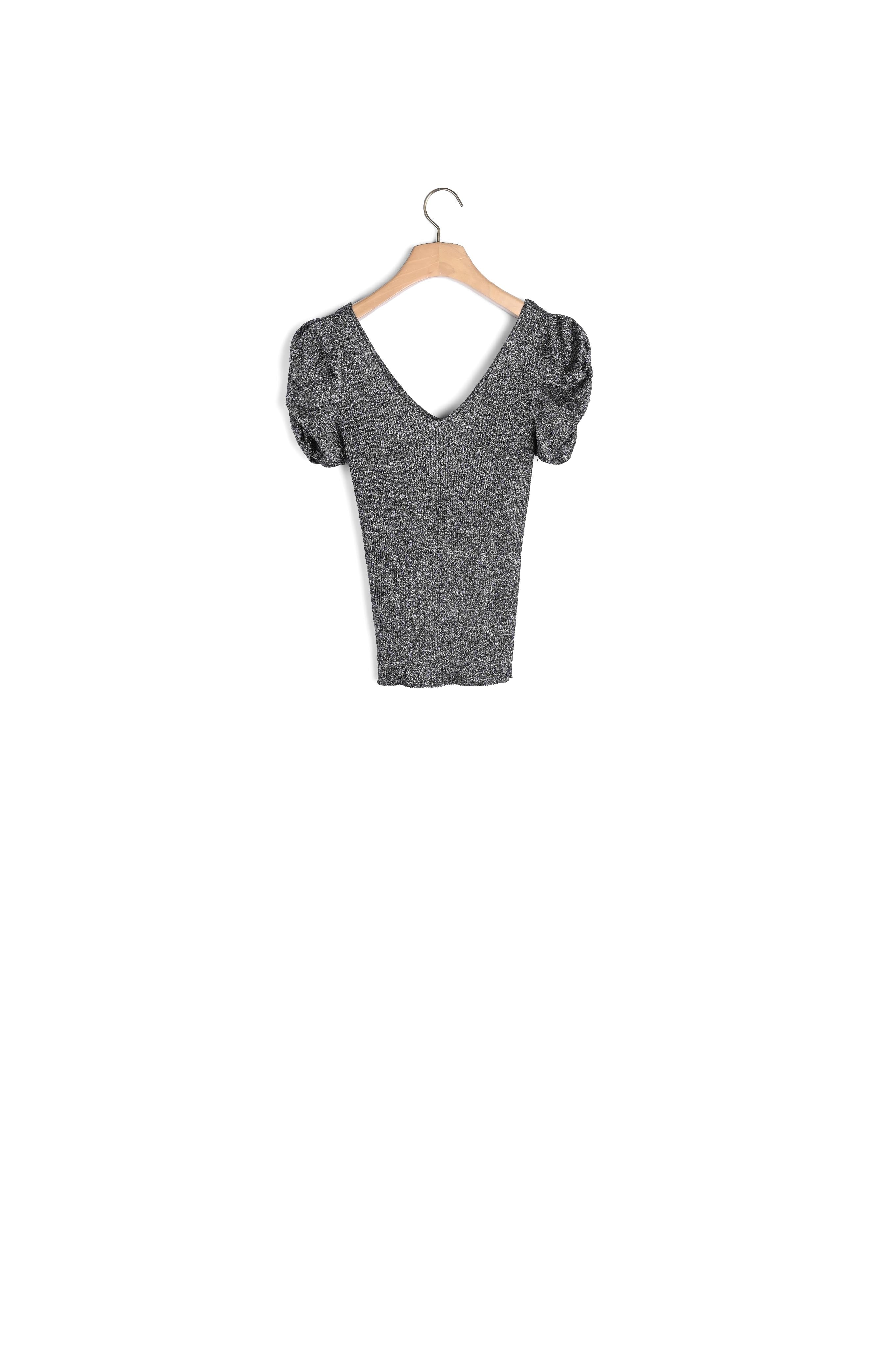 Top en Maille lurex à manches bouffantes Sandro seconde main