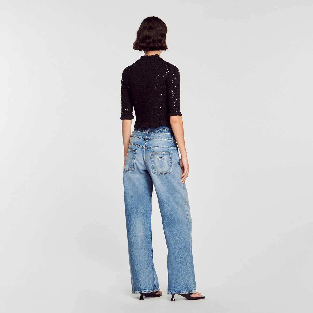 Top orné de sequins Sandro seconde main