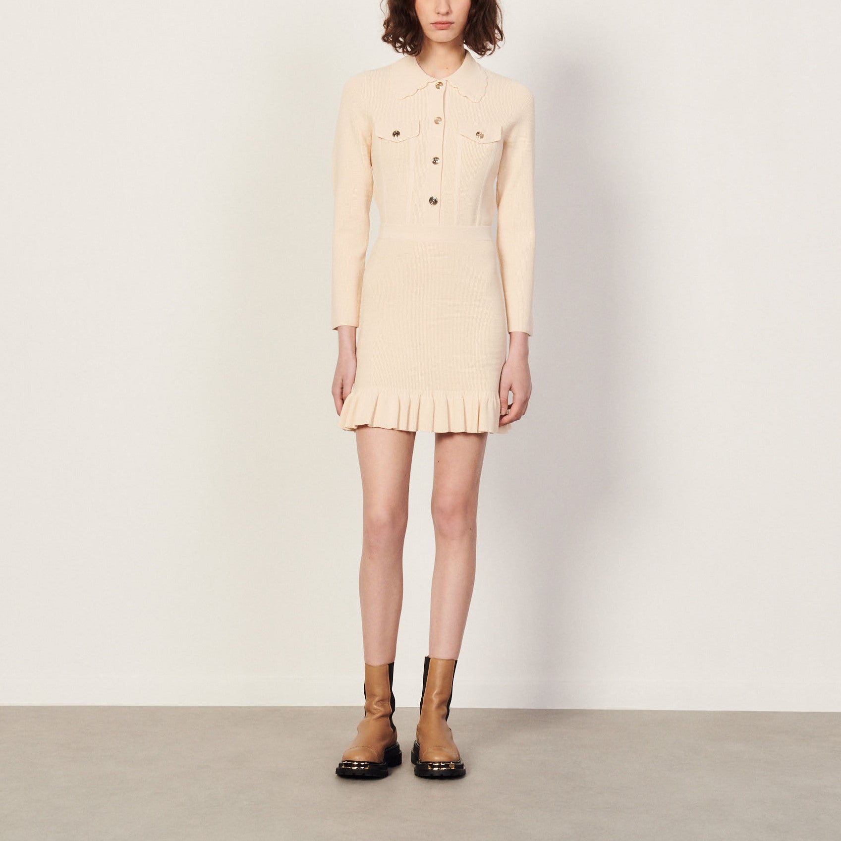 Jupe courte en Maille gaufrée Sandro seconde main