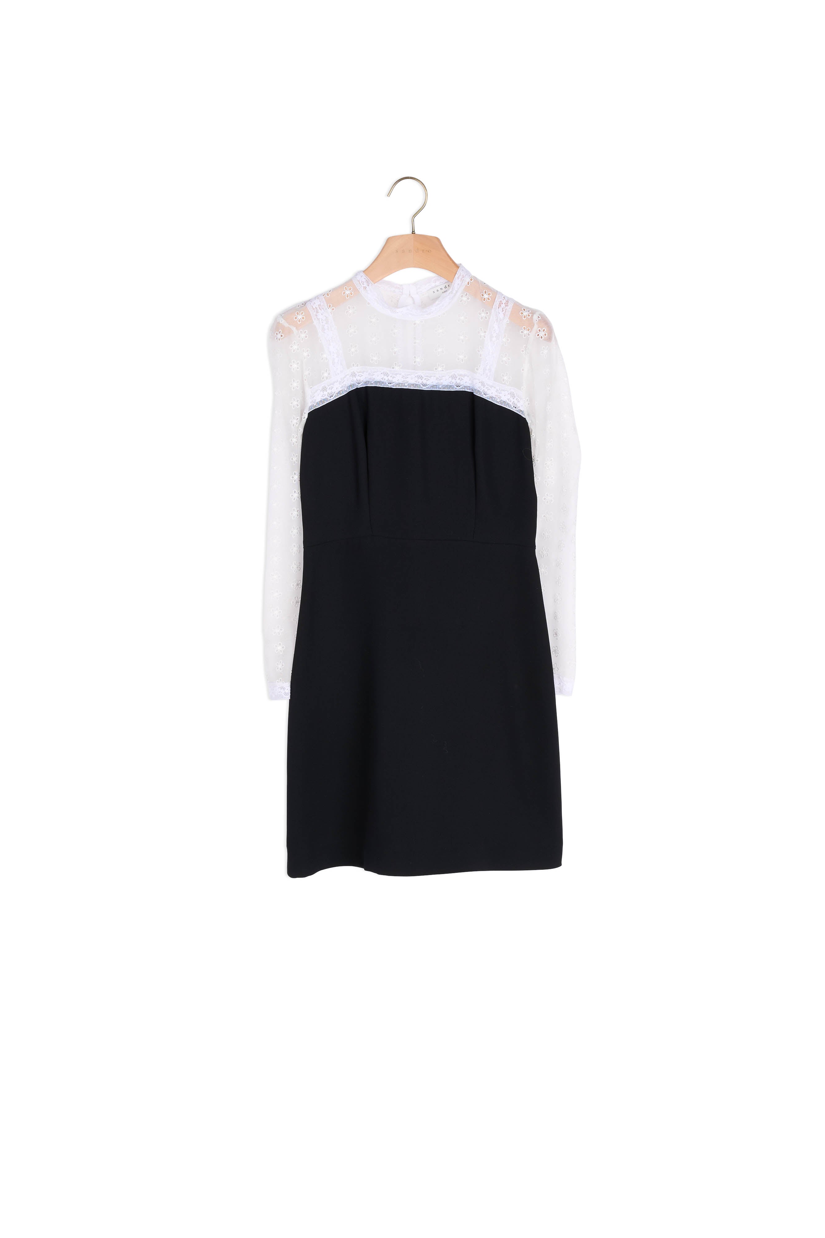 Robe courte à empiècement dentelle Sandro seconde main