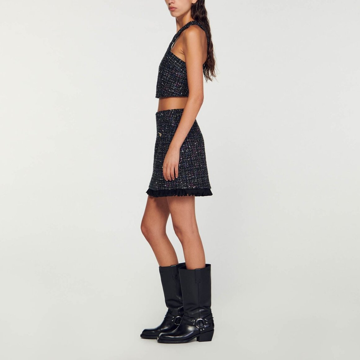 Jupe courte en tweed Sandro seconde main