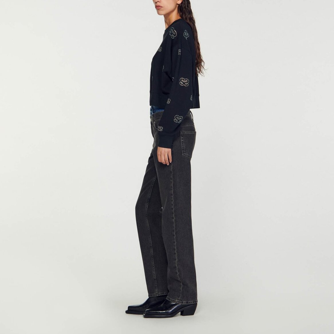 Sweatshirt court double S Sandro seconde main