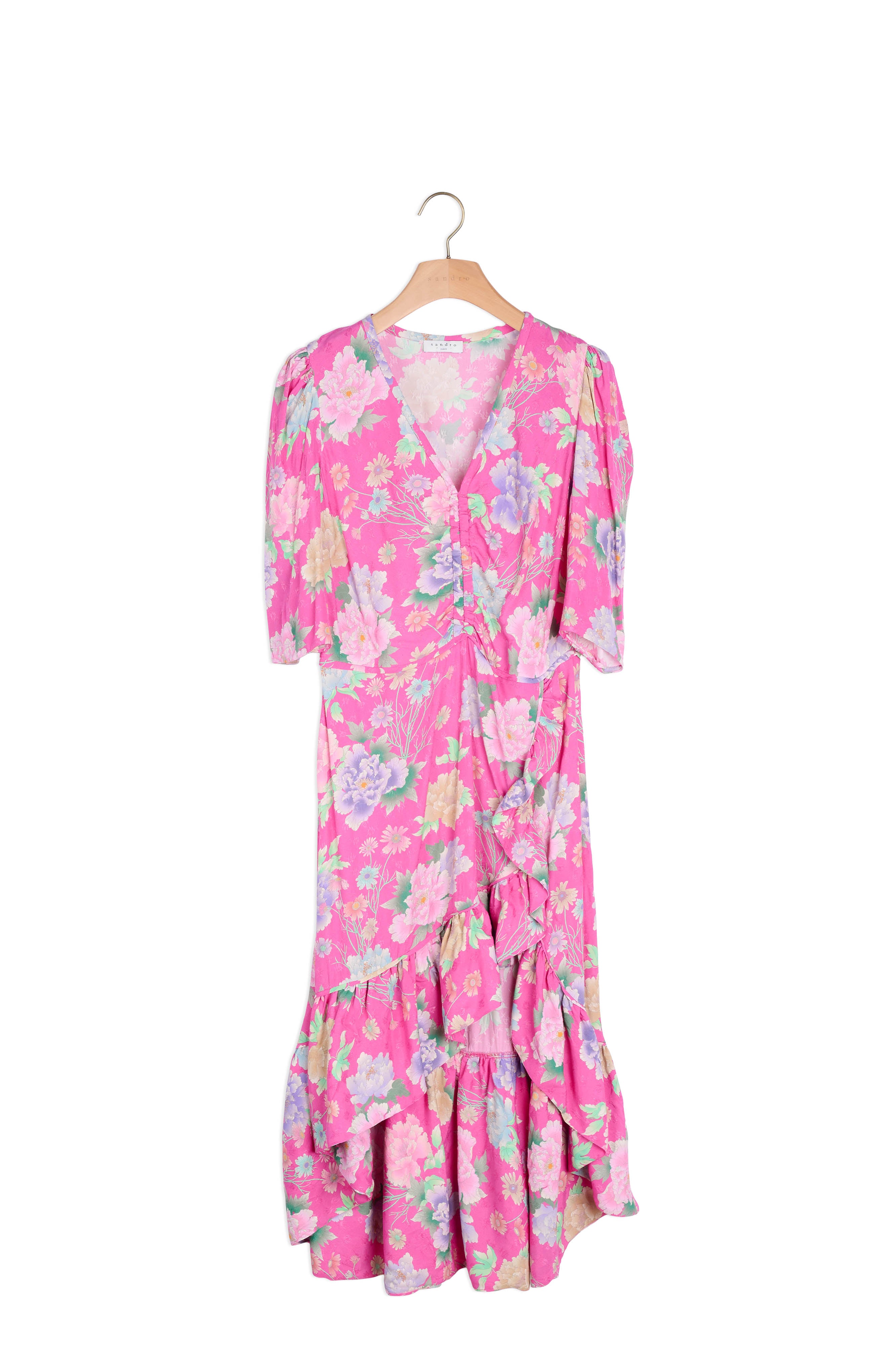 Robe longue asymétrique en jacquard Sandro seconde main