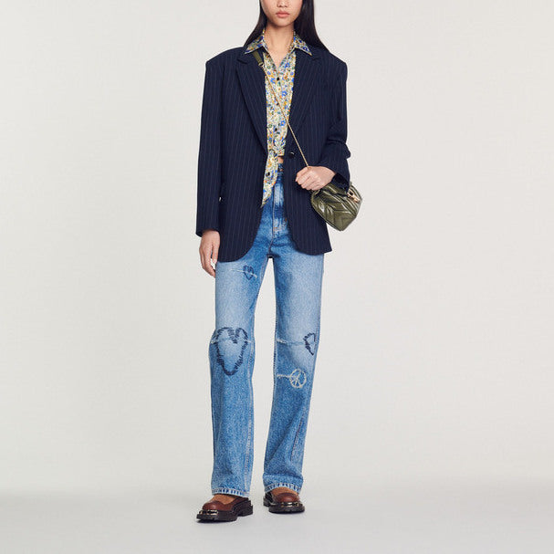 Veste de tailleur à rayures Sandro seconde main