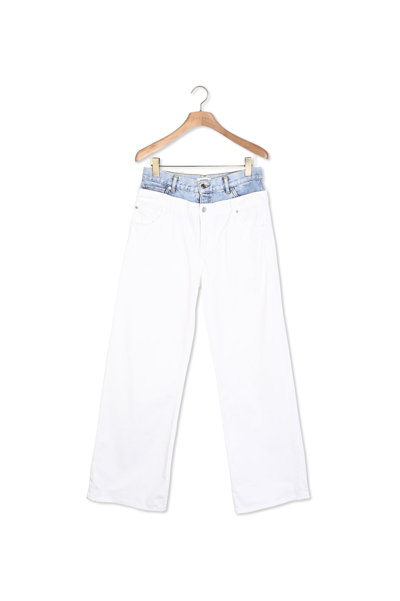 Jean double ceinture bicolore Sandro seconde main