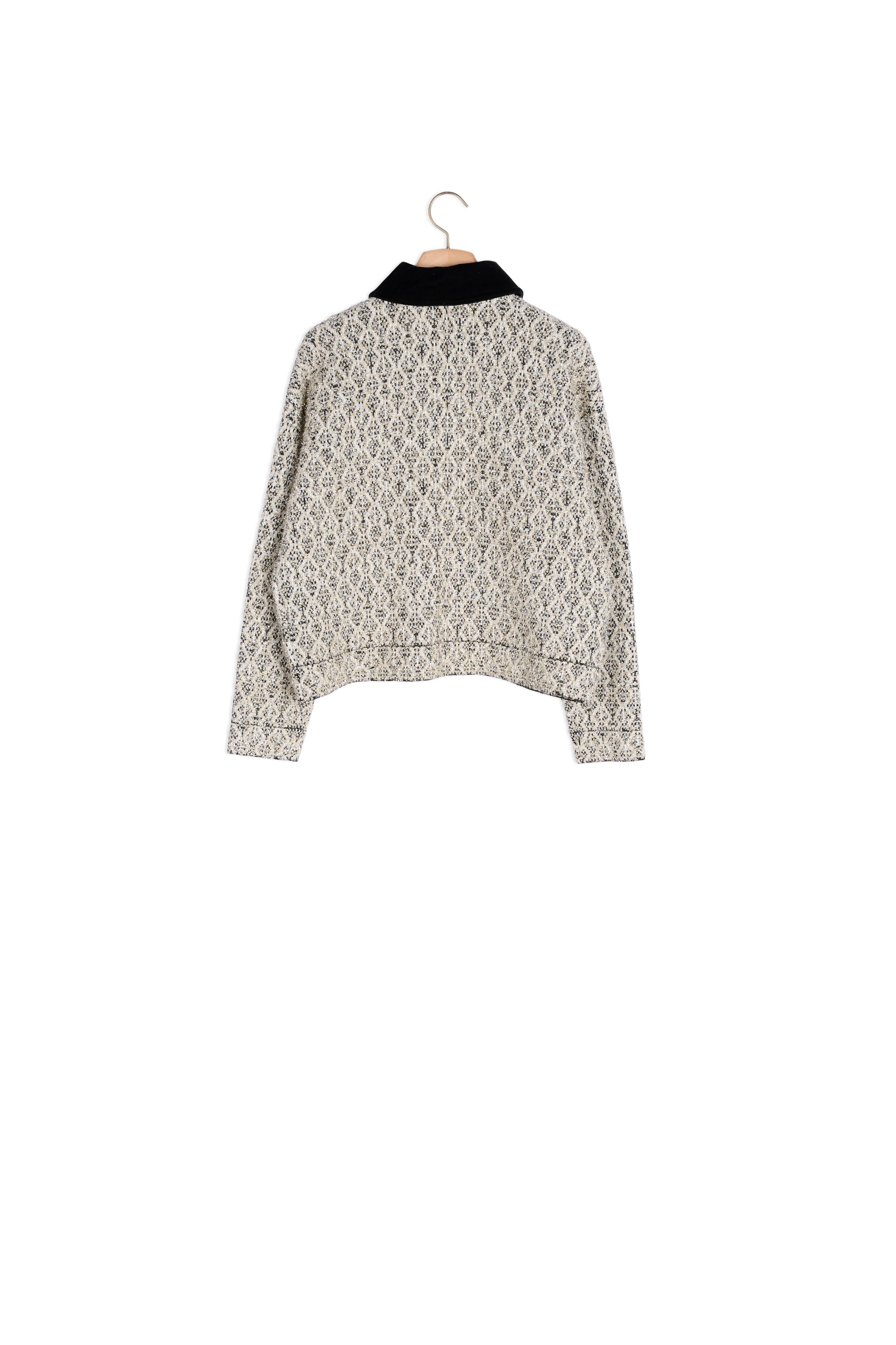 Blouson en tweed lurex et col contrasté Sandro seconde main