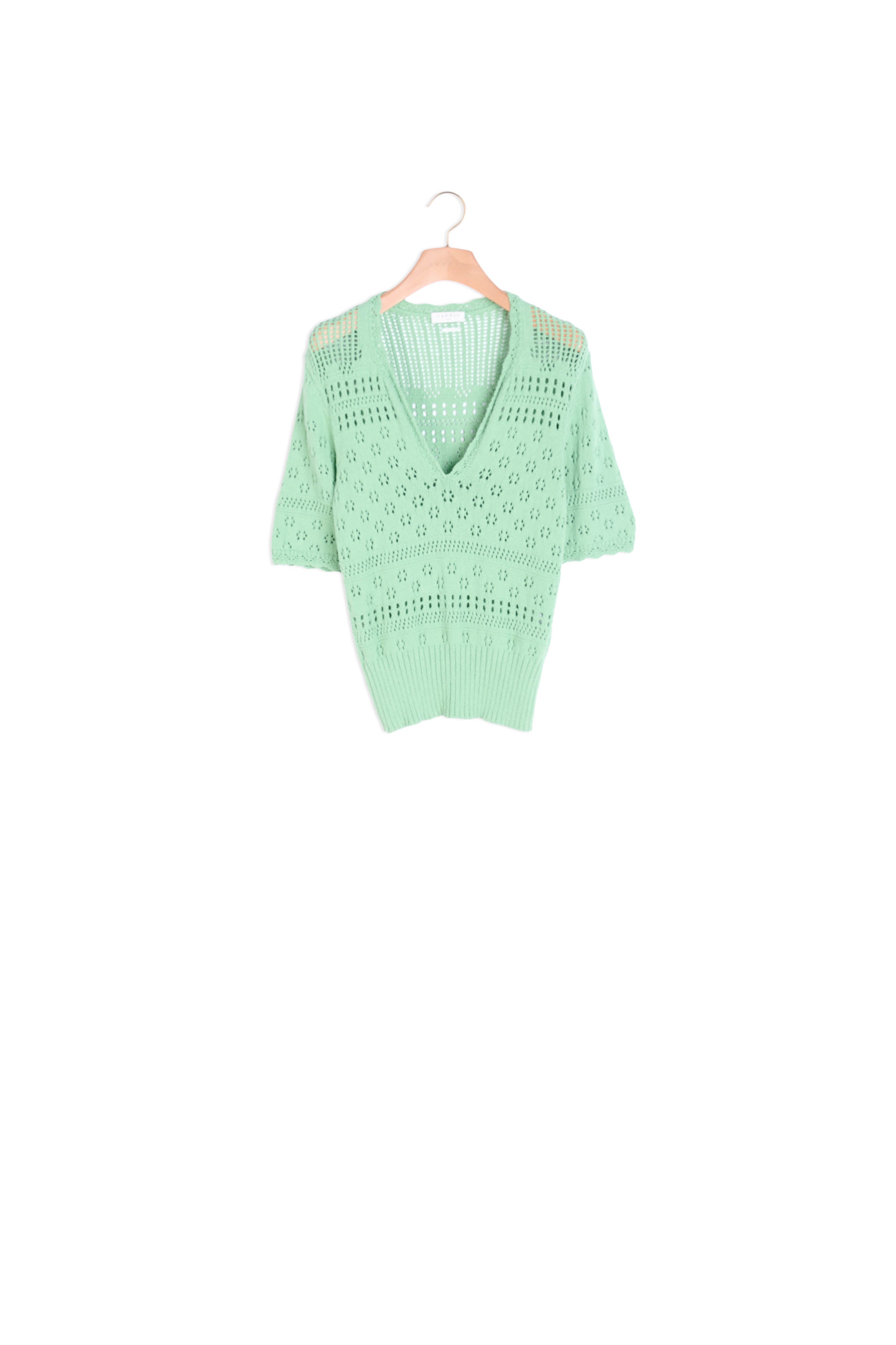 Pull manches courtes en Maille fantaisie Sandro seconde main